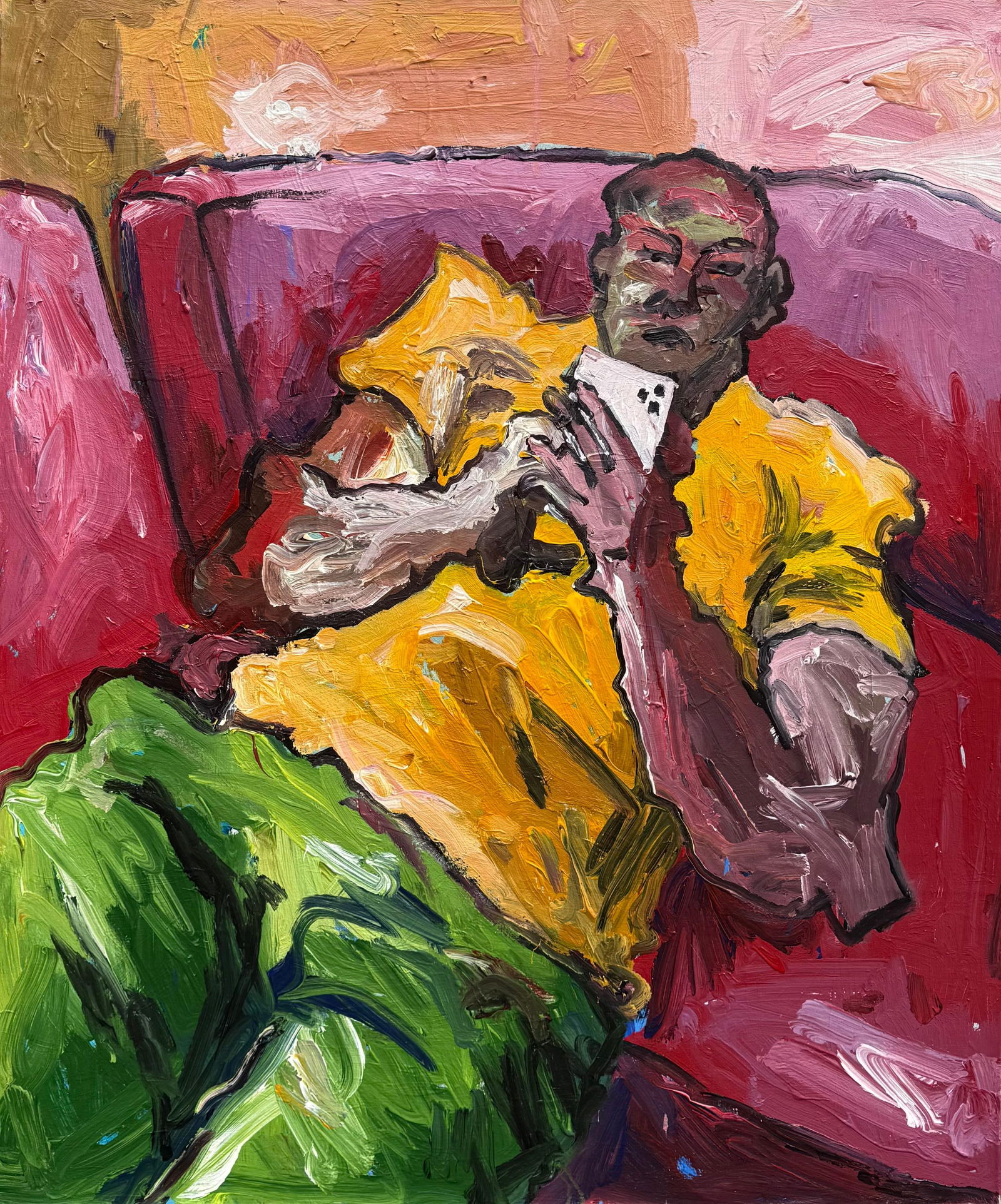 Oshorenoya David Francis, The Eyes and Mind - 21st Century, Contemporary, Impasto, Expressionist,: Creator: Oshorenoya David Francis (1995, Nigerian) Creation Year: 2025 Dimensions: Height: 47.2 in (119.89 cm)Width: 39.4 in (100.08 cm)Depth: 1 in (2.54 cm) Medium: Canvas,Acrylic Movement & Style: E