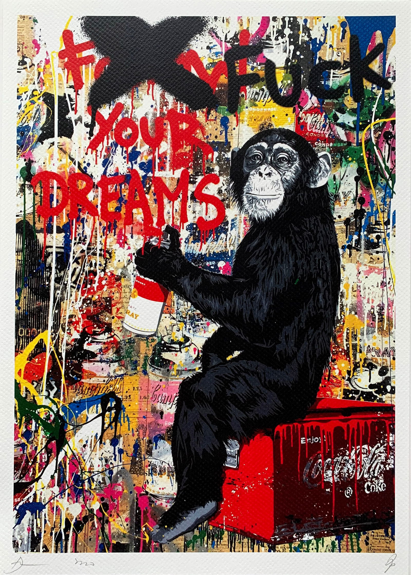 Death NYC Mr. Brainwash: Title:Death NYC Mr. Brainwash Date/Period:21st Century Materials:Giclee on Fine art 300 gsm paper Size:17 3/4 x 12 1/2 inches, Description:Artist: Death NYC, limited edition giclee on paper, out of ed