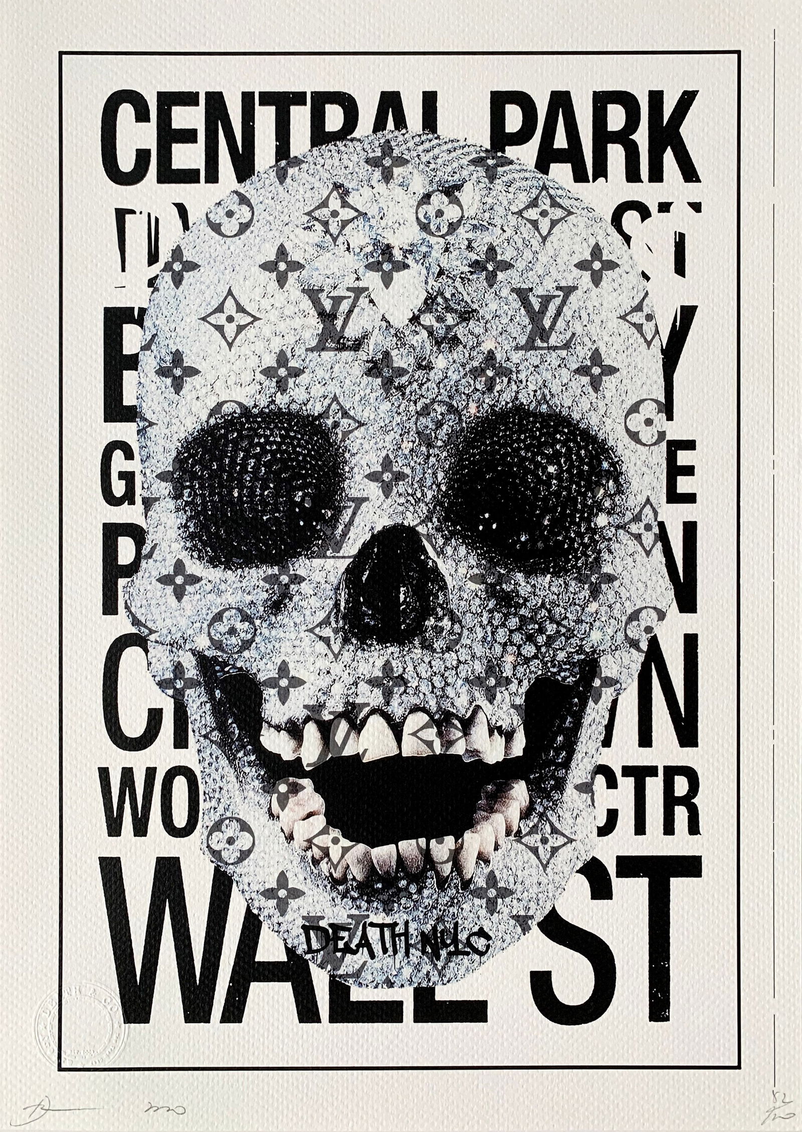 Death NYC Damien Hirst: Title:Death NYC Damien Hirst Date/Period:21st Century Materials:Giclee on Fine art 300 gsm paper Size:17 3/4 x 12 1/2 inches, Description:Artist: Death NYC, limited edition giclee on paper, out of edd