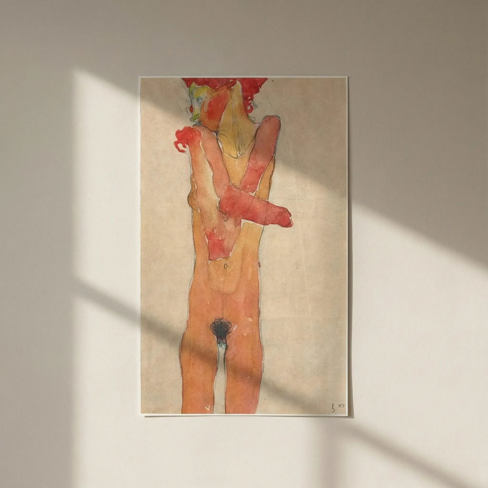 Schiele Lithograph 2 Figure Girl with crossed arms: Title: Schiele Lithograph 2 Figure Girl with crossed arms Artist: Egon Schiele Description: Artist:Egon Schiele Country:Austria Title:Figure Girl with Crossed Arms Medium:Lithograph - 2 Marks:Signed i