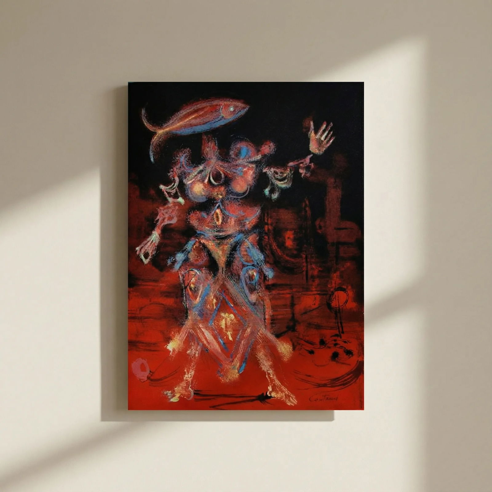 Lucien Coutaud signed Lithograph Figure de l'aire rouge 1972: Title: Lucien Coutaud signed Lithograph Figure de l'aire rouge 1972 Artist: Coutaud Lucien Description: Artist: Lucien Coutaud Country: France Title: Figure de l'aire rouge Medium: Original Lithograph