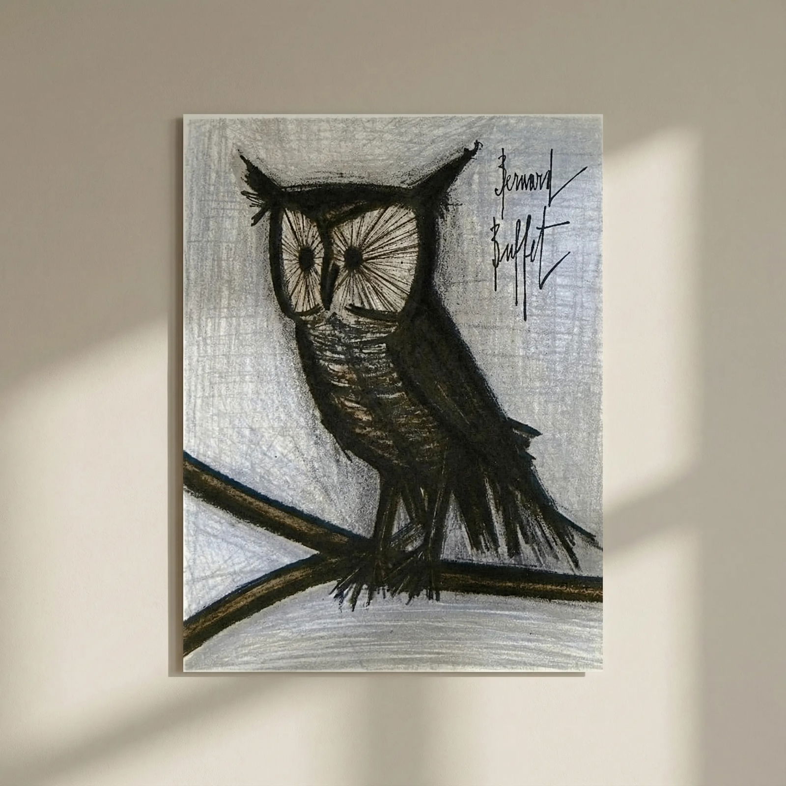 Bernard Buffet The Little Owl Original Lithograph 1967*: Title: Bernard Buffet The Little Owl Original Lithograph 1967* Artist: Buffet Bernard Description: Artist: Bernard Buffet Country: France Title: The Little Owl Medium: Original Lithograph Marks: Signe