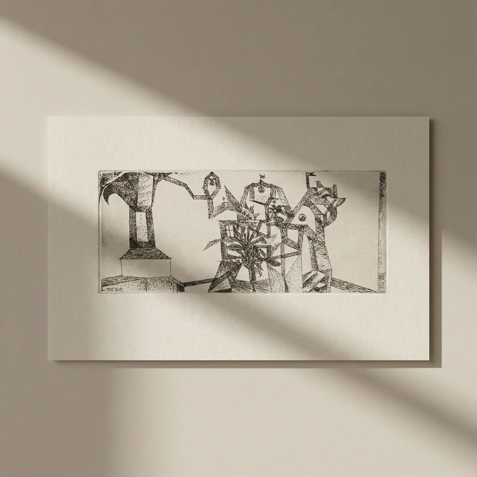 1947 Paul Klee Engraving 15 Little Castle in the Air 1915: Title: 1947 Paul Klee Engraving 15 Little Castle in the Air 1915 Artist: Klee Description: Artist: Paul Klee Country: Swiss / Germany Title: Little Castle in the Air 1915 Medium: Engraving - 15 printe