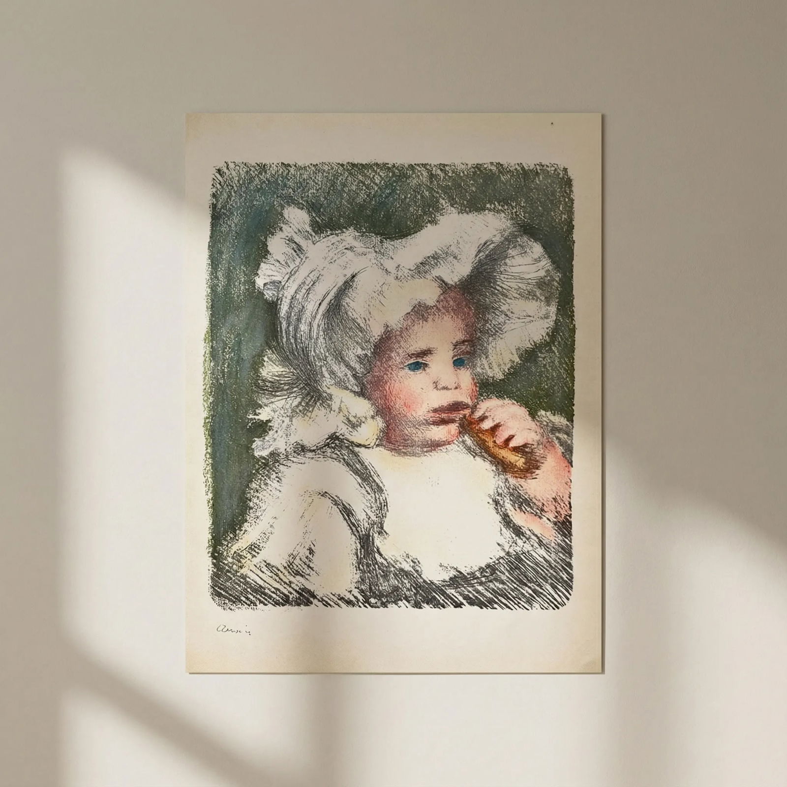 Pierre-Auguste Renoir Lithograph 6 L'Enfant au Biscuit: Title: Pierre-Auguste Renoir Lithograph 6 L'Enfant au Biscuit Artist: Renoir Description: Artist: Pierre-Auguste Renoir (1841 -1919) Country: France Title: L'Enfant au Biscuit Medium: Lithograph - 6 P