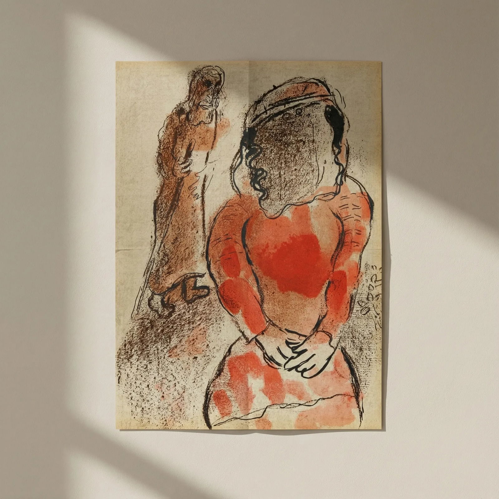 Chagall Lithograph Bible 1960 The Daughter in law of Judah: Title: Chagall Lithograph Bible 1960 The Daughter in law of Judah Artist: Chagall Description: Artist: Marc Chagall Country: Russia Title: The Daughter in law of Judah Medium: Color Lithograph Marks: