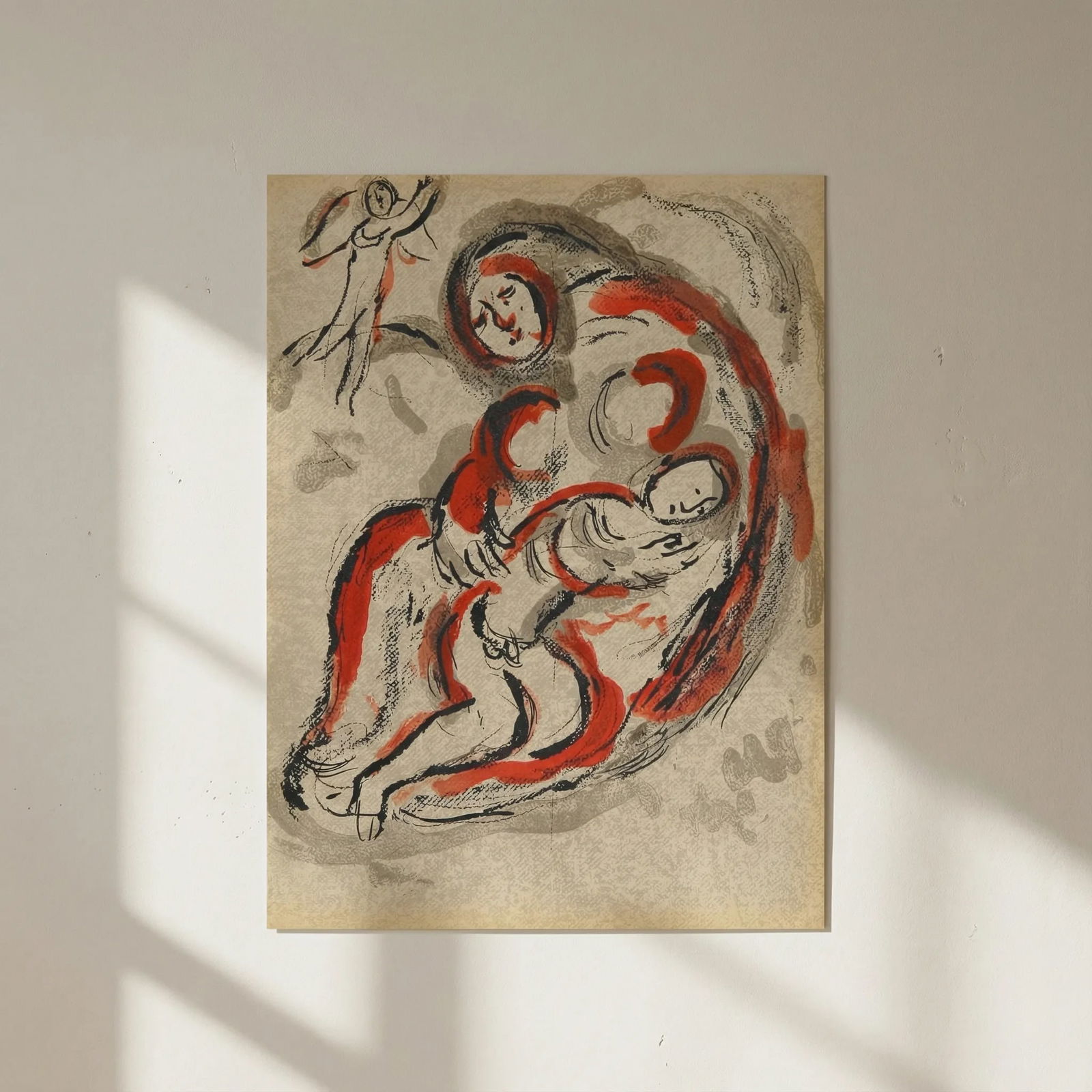 Chagall Original Lithograph Hagar in the Desert Bible 1960: Title: Chagall Original Lithograph Hagar in the Desert Bible 1960 Artist: Chagall Description: Artist: Marc Chagall Country: Russia Title: Hagar in the Desert Medium: Color Lithograph Marks: Not signe