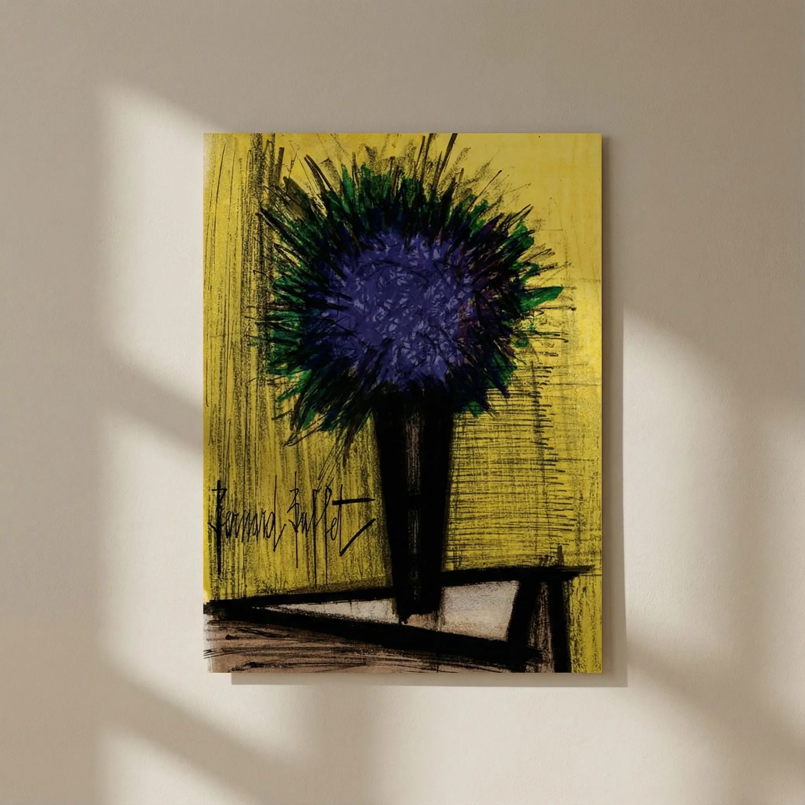 Bernard Buffet Purple Bouquet of Flowers Original Lithograph 1967: Title: Bernard Buffet Purple Bouquet of Flowers Original Lithograph 1967 Artist: Buffet Bernard Description: Artist: Bernard Buffet Country: France Title: The Purple Bouquet of flowers Medium: Origina