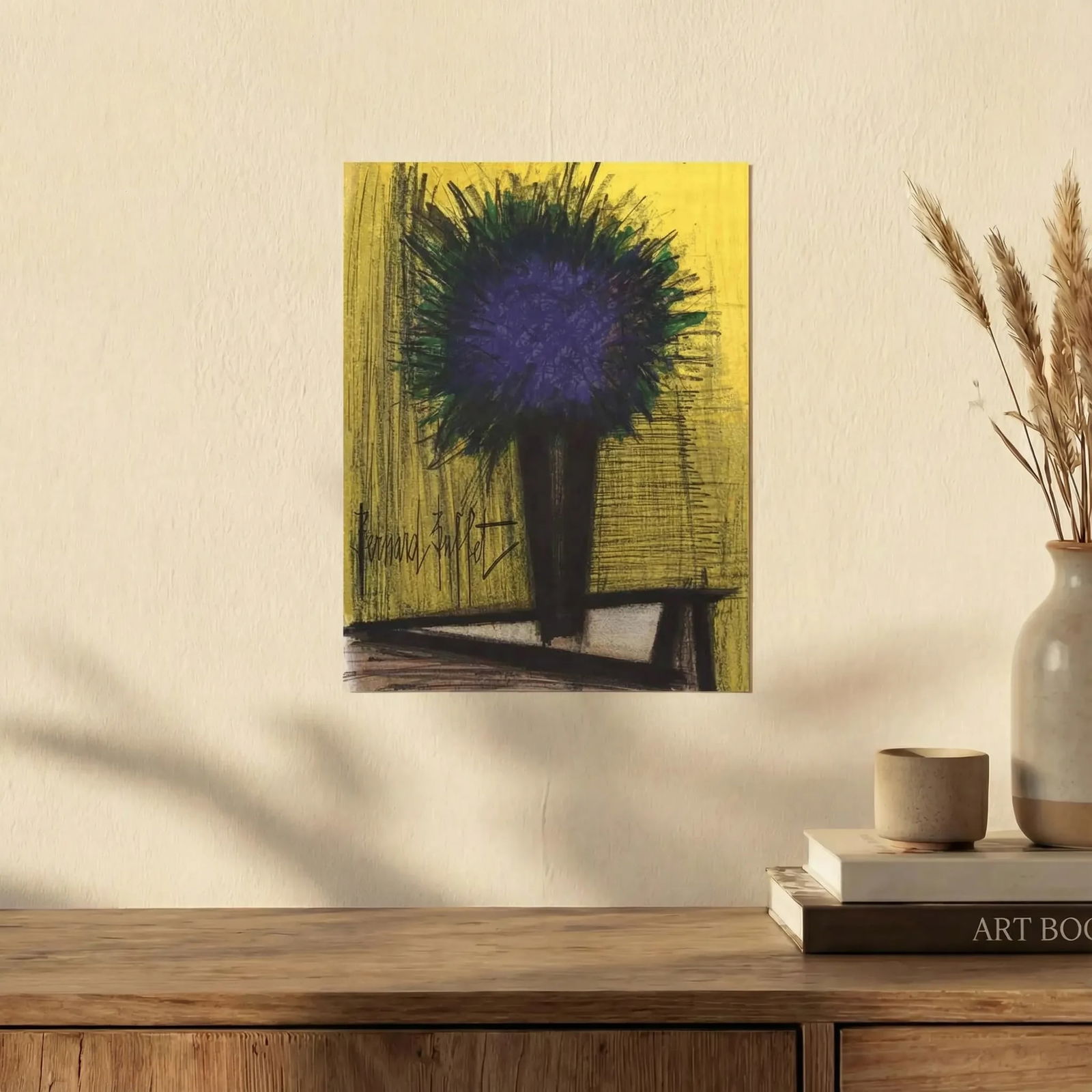 Bernard Buffet Purple Bouquet of Flowers Original Lithograph 1967 - 3