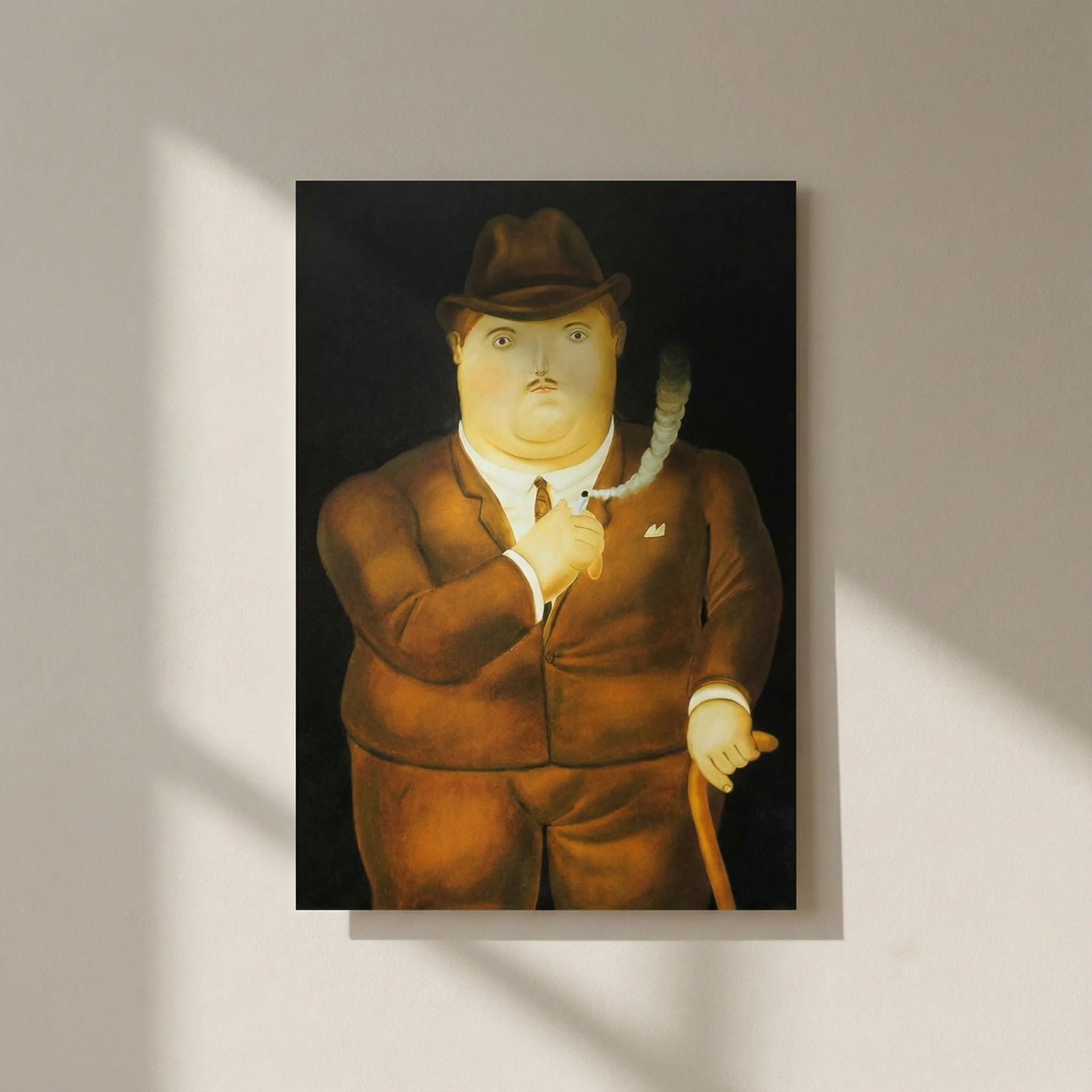 Fernando Botero 10 Man Smoking 1983: Title: Fernando Botero 10 Man Smoking 1983 Artist: Fernando Botero Description: Title: Man Smoking Artist: Fernando Botero Country: Colombia Medium: Offset - Quadrichromie Marks: Not signed, not numbe