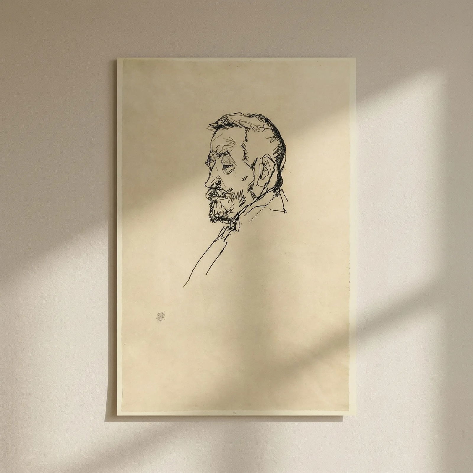 Schiele Lithograph 35 Portrait of Henrich 1968: Title: Schiele Lithograph 35 Portrait of Henrich 1968 Artist: Egon Schiele Description: Artist:Egon Schiele Country:Austria Title:Portrait of Henrich Medium:Lithograph - 35 Marks:Signed in plate Print