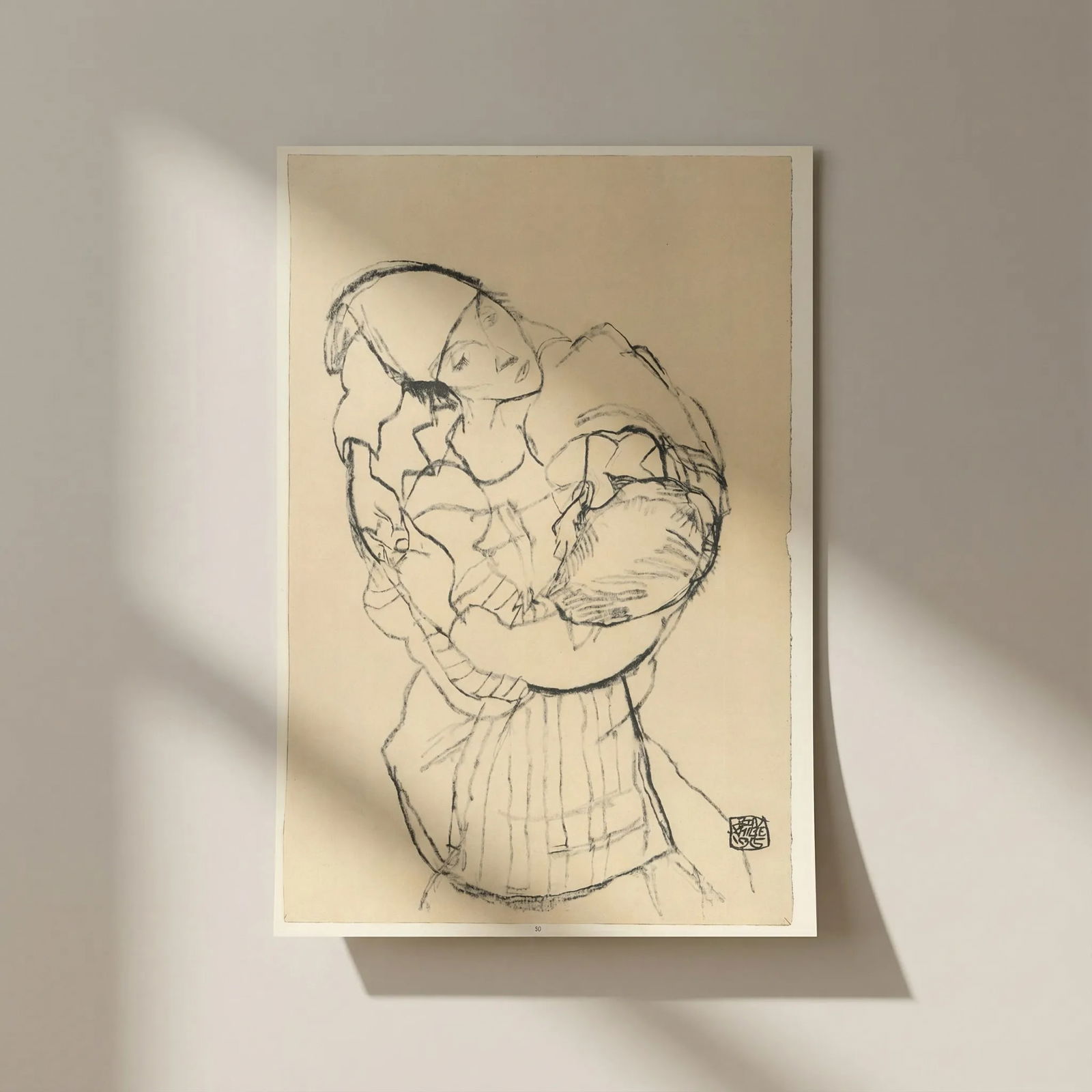 Egon Schiele Lithograph 50 Embracement 1968: Title: Egon Schiele Lithograph 50 Embracement 1968 Artist: Egon Schiele Description: Artist:Egon Schiele Country:Austria Title:Embracement Medium:Lithograph - 50 Marks:Signed in plate Printed:1968 by