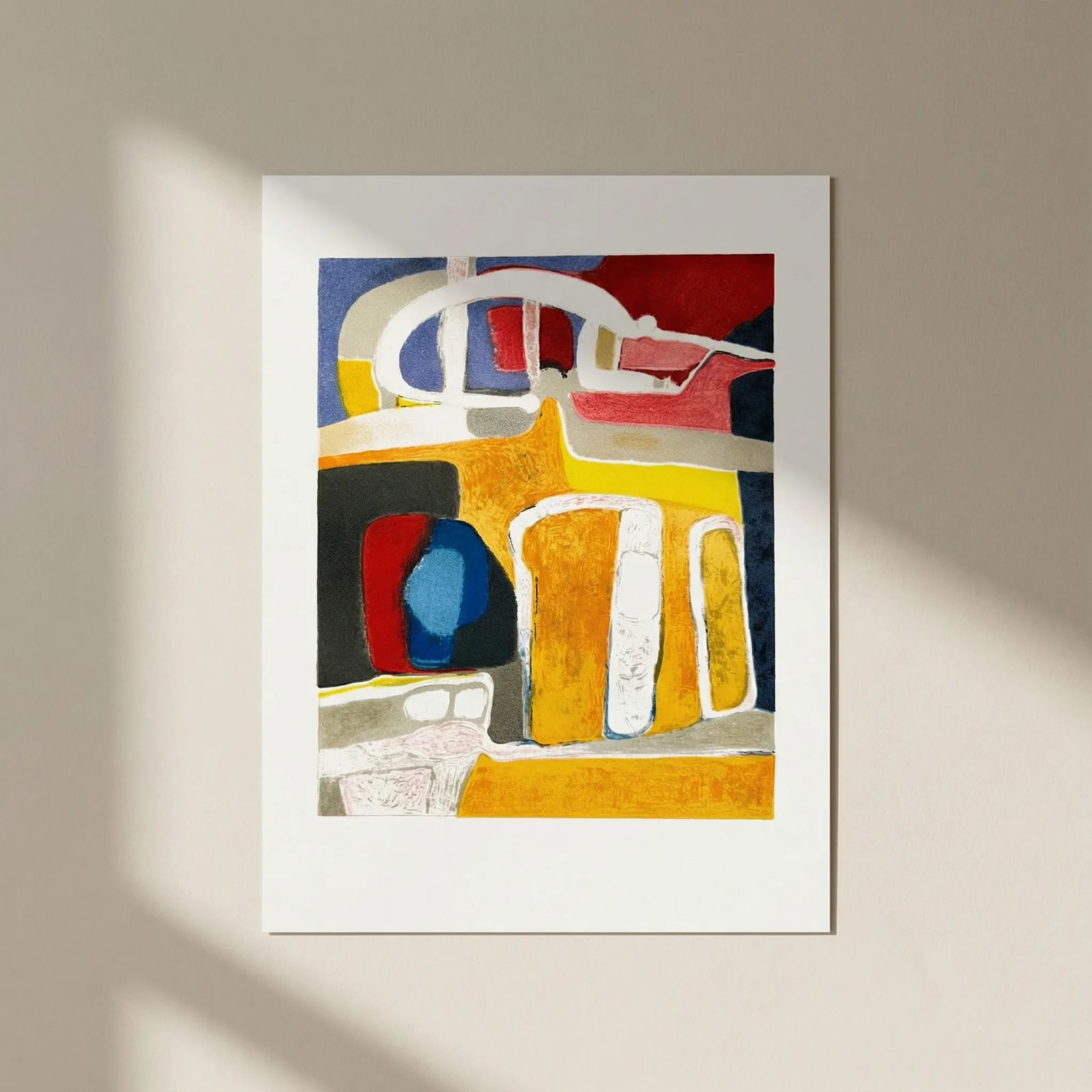 Maurice Esteve Lithograph Mouxelle 1961: Title: Maurice Esteve Lithograph Mouxelle 1961 Artist: Esteve Description: Title: Mouxelle Artist: Maurice Esteve Country: France Medium: Lithograph Marks: Not signed not numbered Paper Size: 10.50x8.