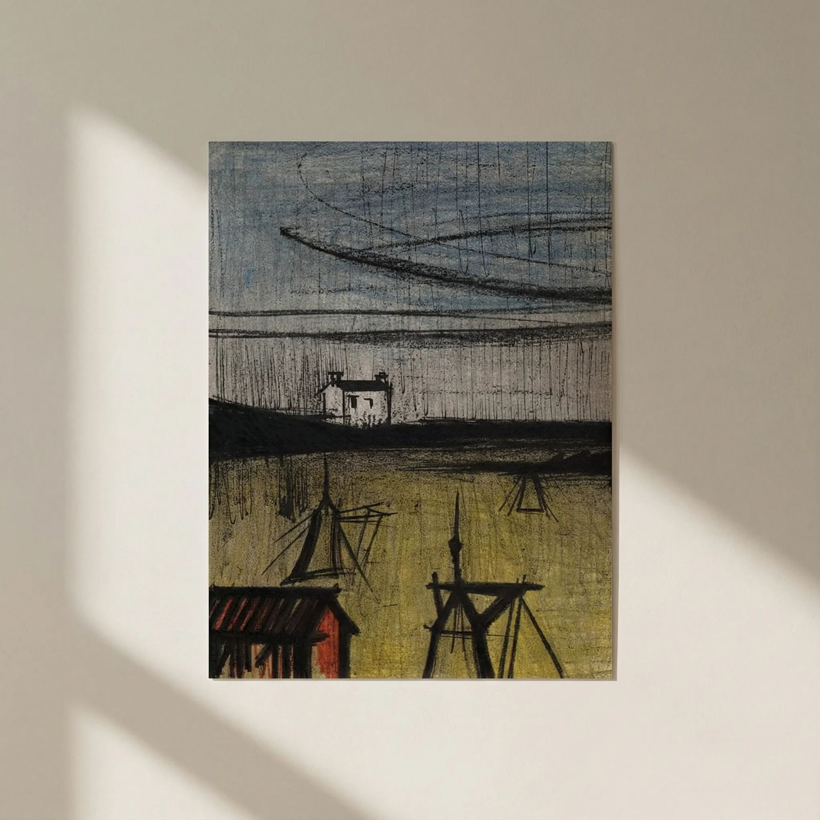 Bernard Buffet Landscape-2 Original Lithograph 1967: Title: Bernard Buffet Landscape-2 Original Lithograph 1967 Artist: Buffet Bernard Description: Artist: Bernard Buffet Country: France Title: Landscape 2 Medium: Original Lithograph Marks: Not Signed ,