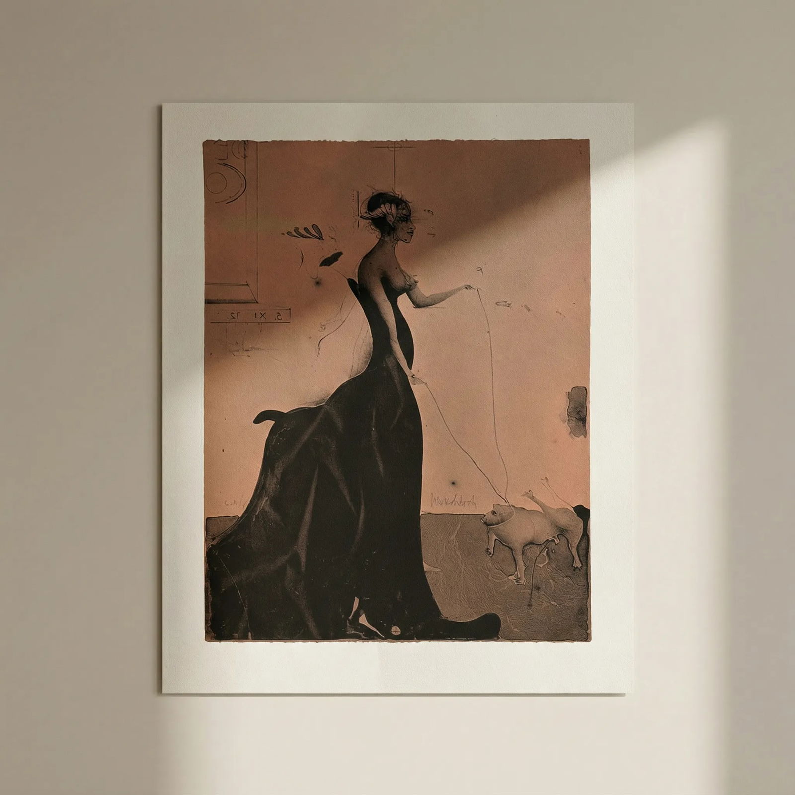 Paul Wunderlich 47 La Maitresse et Son Chien: Title: Paul Wunderlich 47 La Maitresse et Son Chien Artist: Wunderlich Description: Artist: Paul Wunderlich Country: Germany Title: La maitresse et son chien - 47 Medium: Photogravure Marks: Signed in