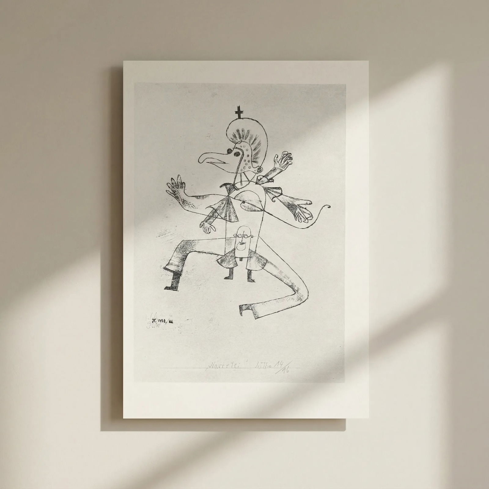 1947 Paul Klee Engraving 31 Buffoonery 1922: Title: 1947 Paul Klee Engraving 31 Buffoonery 1922 Artist: Klee Description: Artist: Paul Klee Country: Switzerland / Germany Title: Buffoonery - 1922 Medium: Engraving - 31 printed: 1947 by Meriden G