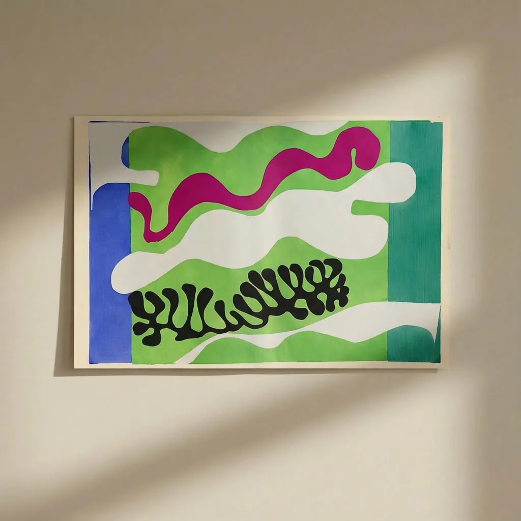 1983 Matisse Lithograph 18 jazz The Lagoon 2: Title: 1983 Matisse Lithograph 18 jazz The Lagoon 2 Artist: Henri Matisse Description: Artist: Henri Matisse Country: France Title: The Lagoon 2 Medium: Lithograph Paper size: 15 x 22.5 inches, folded