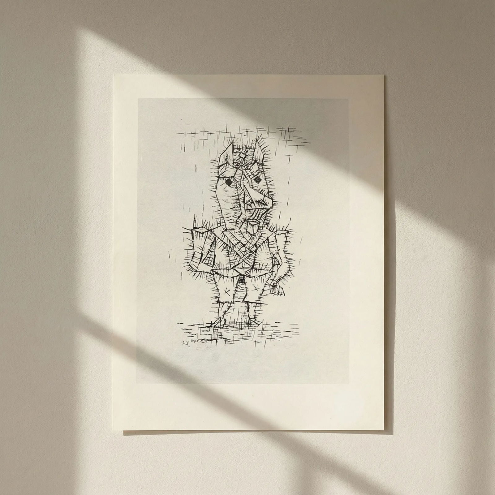 1947 Paul Klee Engraving 34 Ass 1925: Title: 1947 Paul Klee Engraving 34 Ass 1925 Artist: Klee Description: Artist: Paul Klee Country: Switzerland / Germany Title: Ass - 1925 Medium: Engraving - 34 printed: 1947 by Meriden Gravure Company