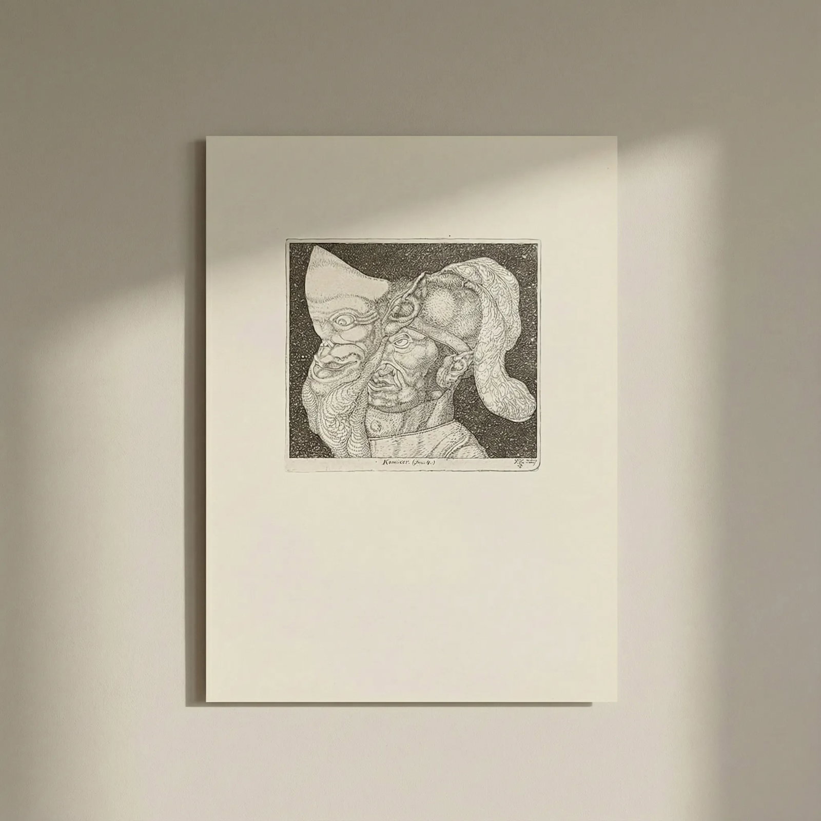 1947 Paul Klee Engraving 3 Comedian 1904: Title: 1947 Paul Klee Engraving 3 Comedian 1904 Artist: Klee Description: Artist: Paul Klee Country: Switzerland / Germany Title: Comedian 1904 Medium: Engraving - 3 printed: 1947 by Meriden Gravure C