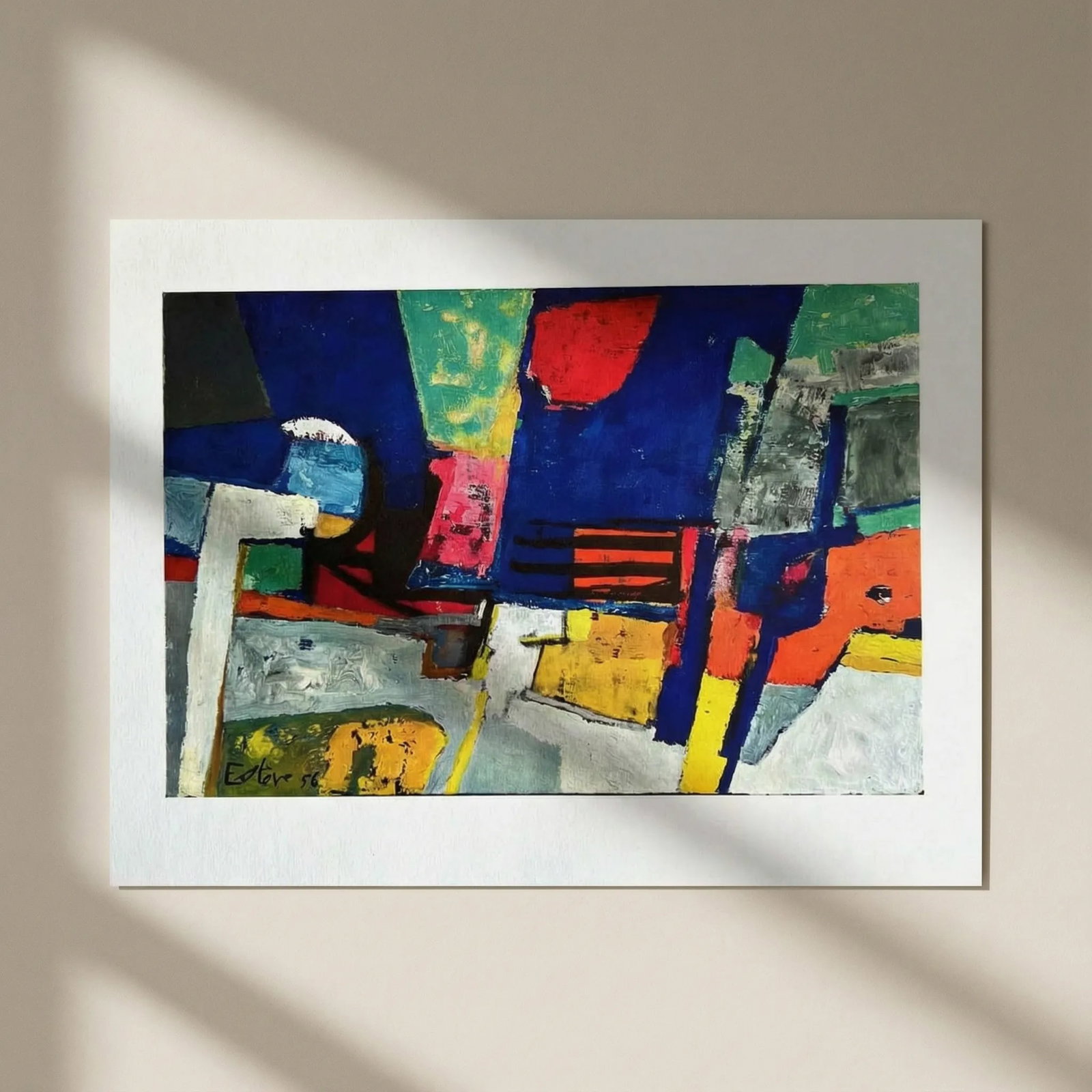 Maurice Esteve Print 7 Sioule 1961: Title: Maurice Esteve Print 7 Sioule 1961 Artist: Esteve Description: Title: Sioule Artist: Maurice Esteve Country: France Medium: Offset Marks: Signed in plate not numbered, have one inch white margi