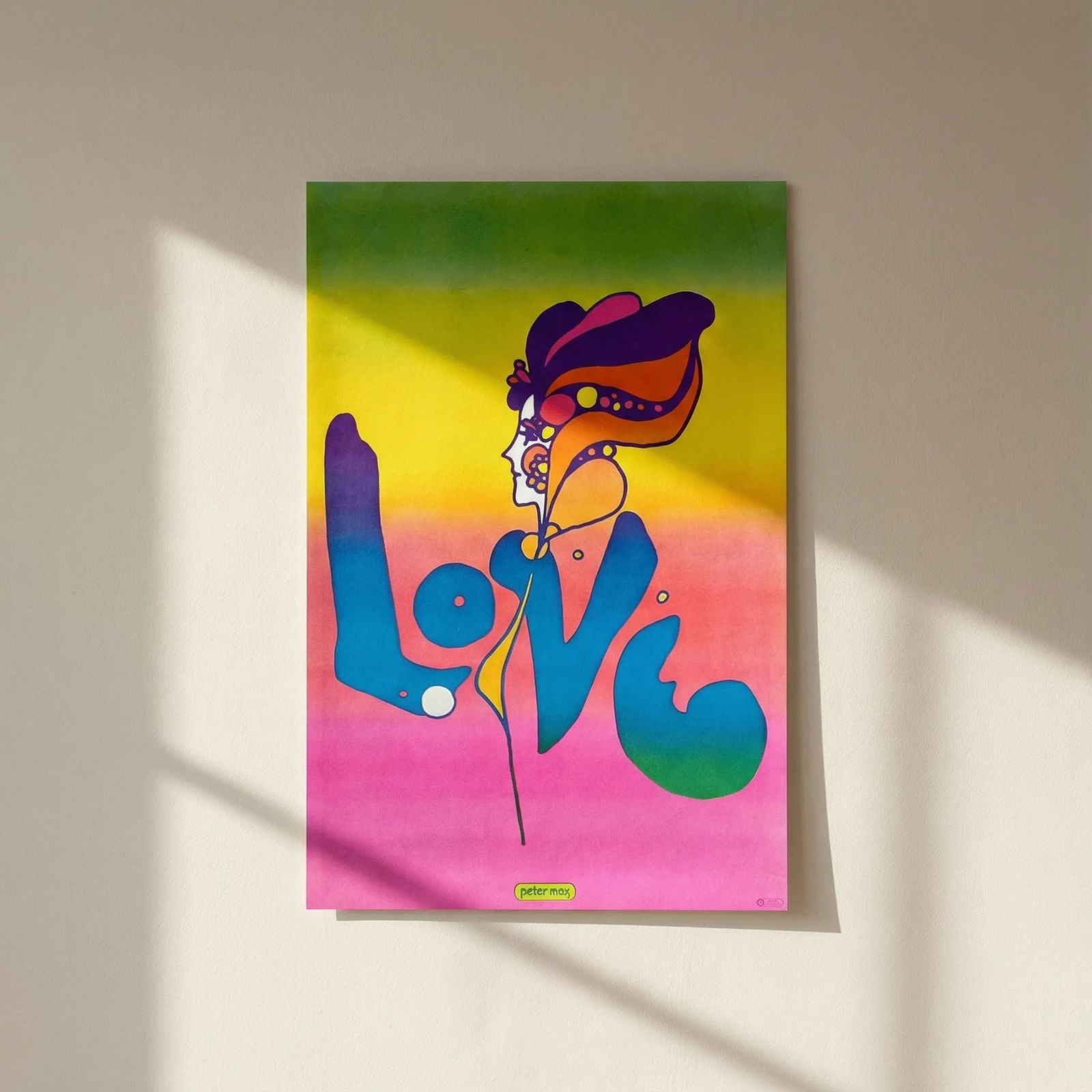 Peter Max Pop Art Poster 8 Love 1970: Title: Peter Max Pop Art Poster 8 Love 1970 Artist: Peter Max, Posters, Varieties Description: Artist: Peter Max Country: Germany / USA Title: Love Medium: Offset Paper Size: 16.50 x 11 inches Marks: