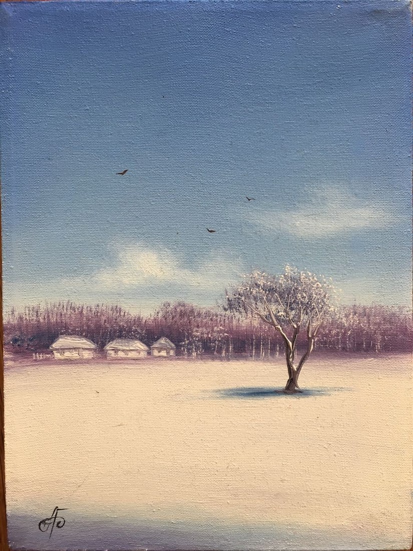 Oil painting Covered in snow Andrew Bagno (1 of 6)