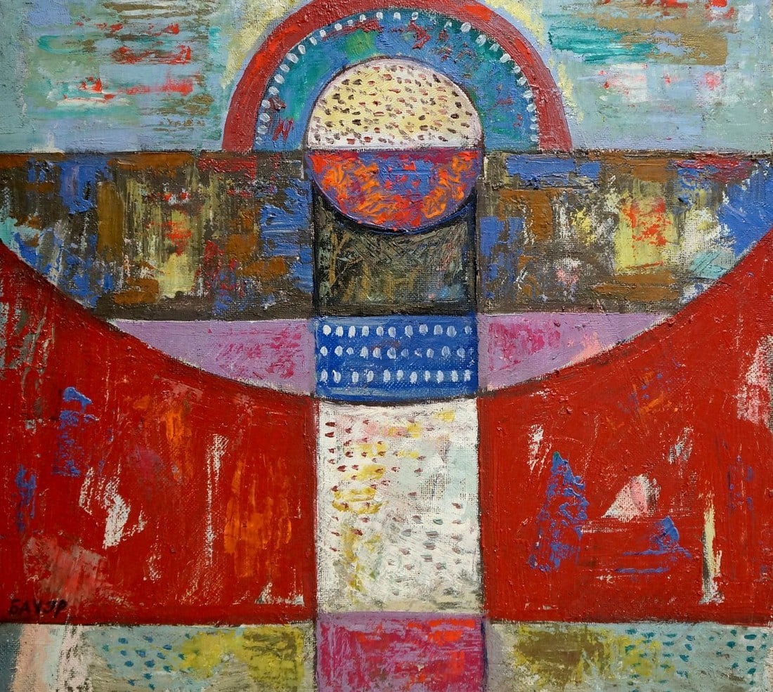 Abstract oil painting Landscape W. Bauer (1 of 8)