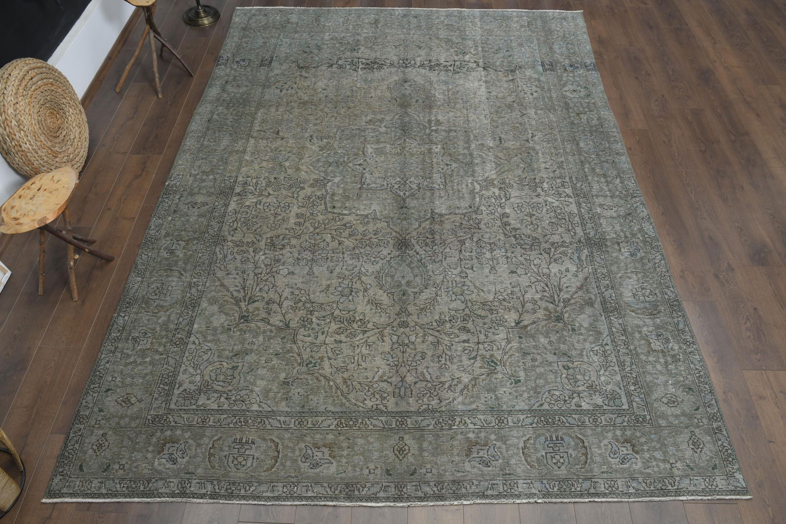 9.5x13.8 ft, PERSIAN AREA RUG: Title: 9.5x13.8 ft, PERSIAN AREA RUG Description: This Turkish one-of-a-kind Anatolian Vintage Rug is hand-knotted and handwoven by the most skilled artisans who use pure wool, in muted, natural tones