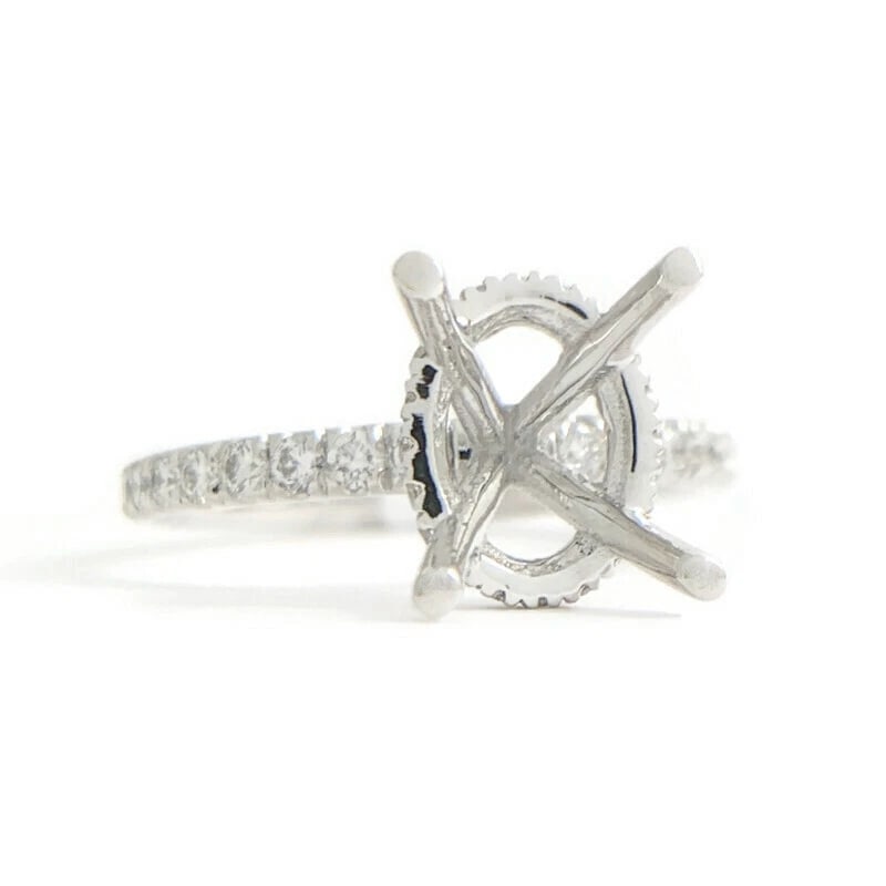 Oval Hidden Halo Thin Diamond Engagement Ring Setting Mounting 14K White Gold: Title: Oval Hidden Halo Thin Diamond Engagement Ring Setting Mounting 14K White Gold Description: Oval Hidden Halo Thin Diamond Engagement Ring Setting Mounting 14K White Gold This is a gorgeous diamo