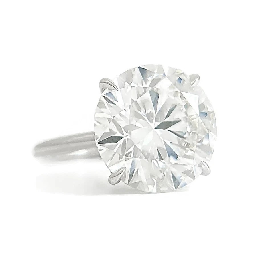Round Lab-Created Diamond Solitaire Engagement Ring 14K White Gold, 9.08 CT: Title: Round Lab-Created Diamond Solitaire Engagement Ring 14K White Gold, 9.08 CT Description: Round Lab-Created Diamond Solitaire Engagement Ring 14K White Gold, 9.08 CT This is a beautiful diamond