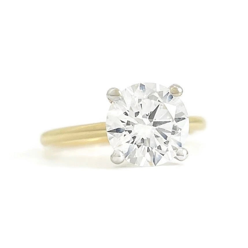 Round Lab-Created Diamond Solitaire Engagement Ring 14K Yellow Gold, 2.01 CT: Title: Round Lab-Created Diamond Solitaire Engagement Ring 14K Yellow Gold, 2.01 CT Description: Round Lab-Created Diamond Solitaire Engagement Ring 14K Yellow Gold, 2.01 CT This is a beautiful diamon