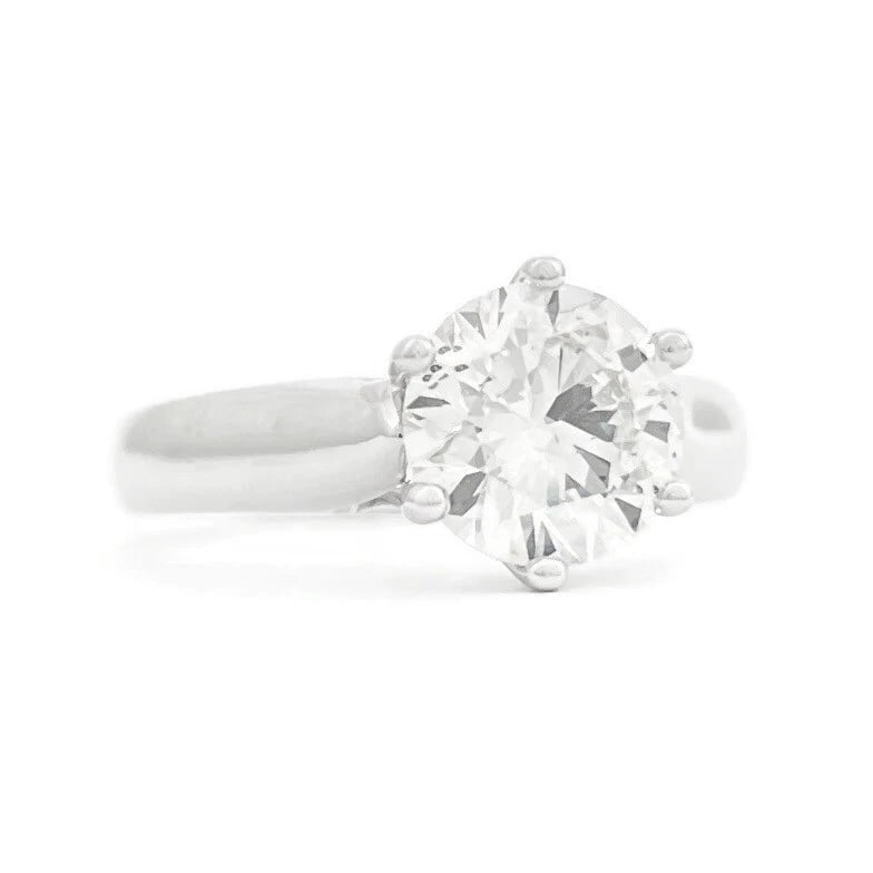 GIA 6-Prong Round Solitaire Diamond Engagement Ring 14K White Gold, 1.51 CT (1 of 9)