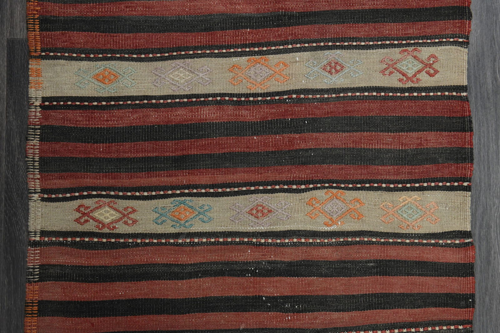 2.5x11.2 ft, FLATWEAVE KILIM RUNNER - 4