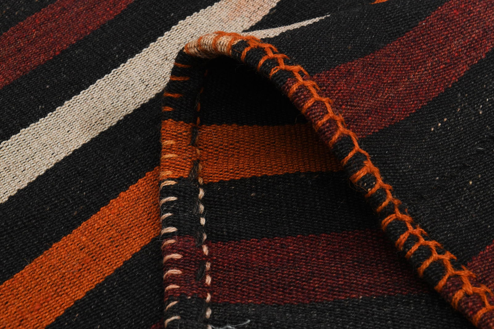 7'4x8'9 ft, COLORFUL KILIM RUG: Title: 7'4x8'9 ft, COLORFUL KILIM RUG Origin: Turkey Date/Period: 1960 - 1970 Materials: Wool and Cotton Size: Width: 7.4 feet Length: 8.9 feet Description: This Turkish one-of-a-kind Vintage Flatweav