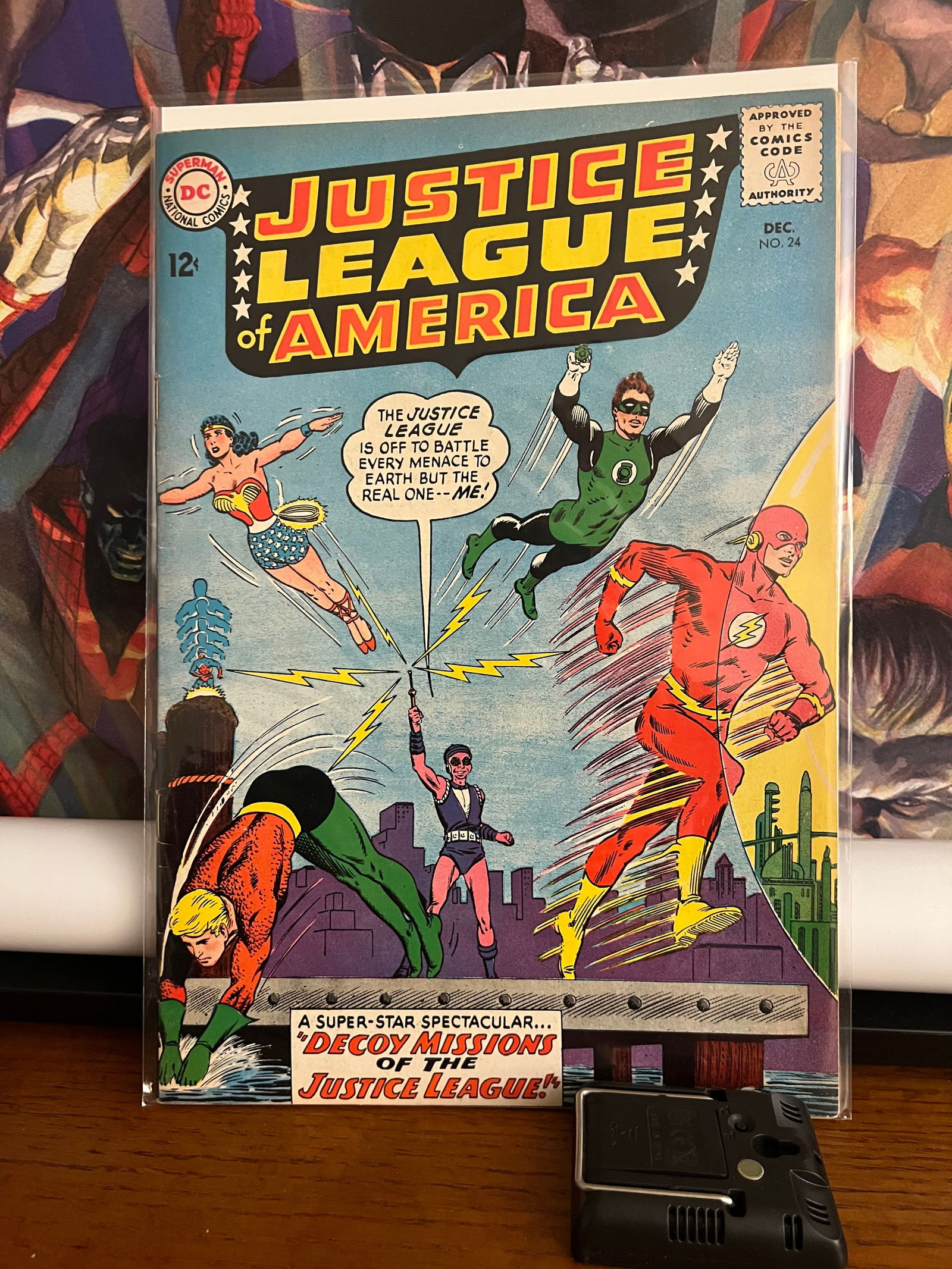 JLofA #24: Title: JLofA #24 Description: Murphy Anderson cover Date/Period: 1963 Materials: DC Comics Reserve: $55.00 Shipping: Domestic: Shipping rates are determined by destination International: Foreign shipp