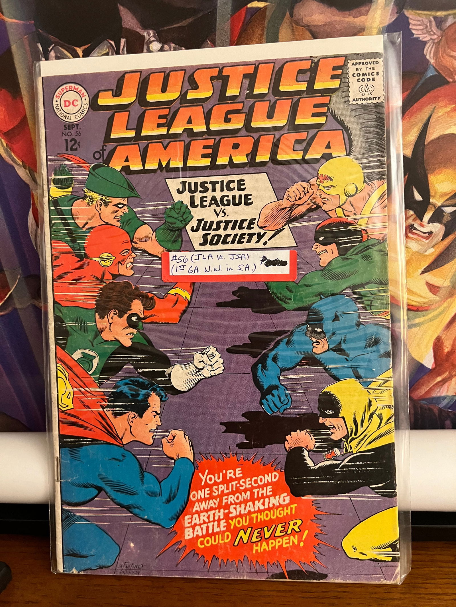 JLofA #56: Title: JLofA #56 Description: JLA Vs. JS 1967 Materials: DC Comics Reserve: $25.00 Shipping: Domestic: Shipping rates are determined by destination International: Foreign shipping rates are determined