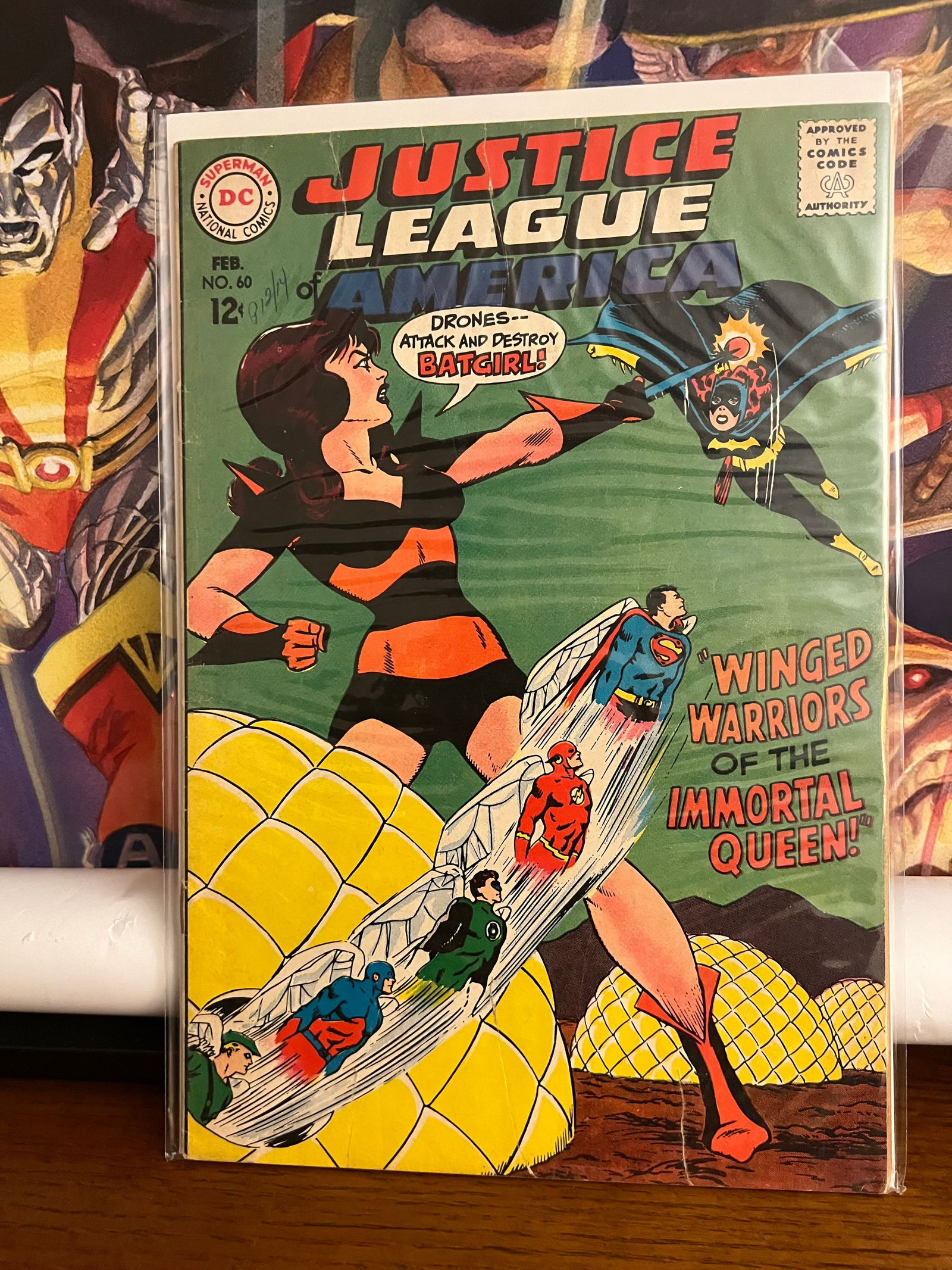 JLofA #60: Title: JLofA #60 Description: Winged Warriors of the Immortal Queen 1968 Materials: DC Comics Reserve: $18.00 Shipping: Domestic: Shipping rates are determined by destination International: Foreign sh