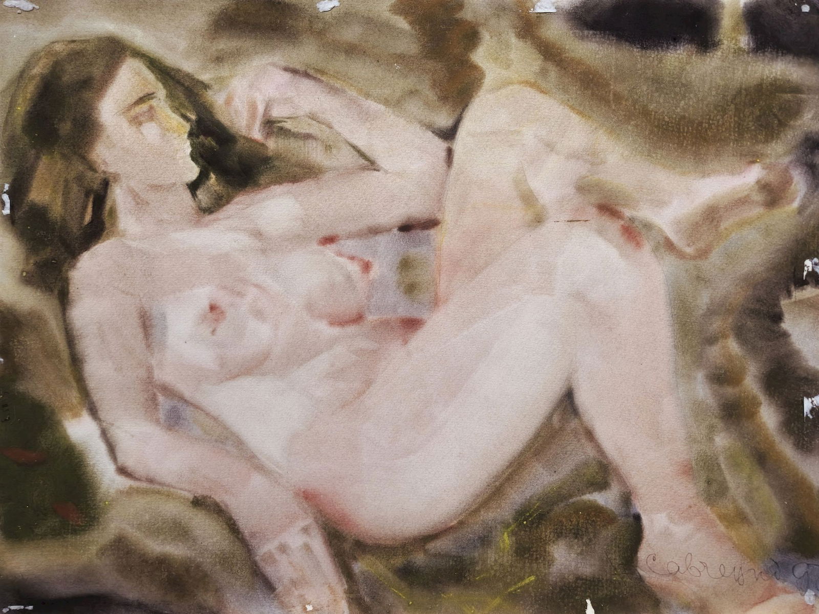 Savchenko Yuriy (Ukrainian artist), "Figure", watercolor on paper: Title: Savchenko Yuriy (Ukrainian artist), "Figure", watercolor on paper Artist: Savchenko Yuriy Grigorovych Description: ARTIST: Savchenko Yuriy Grigorovych, Ukrainian artist TITLE: "Nude" SIZE: 50