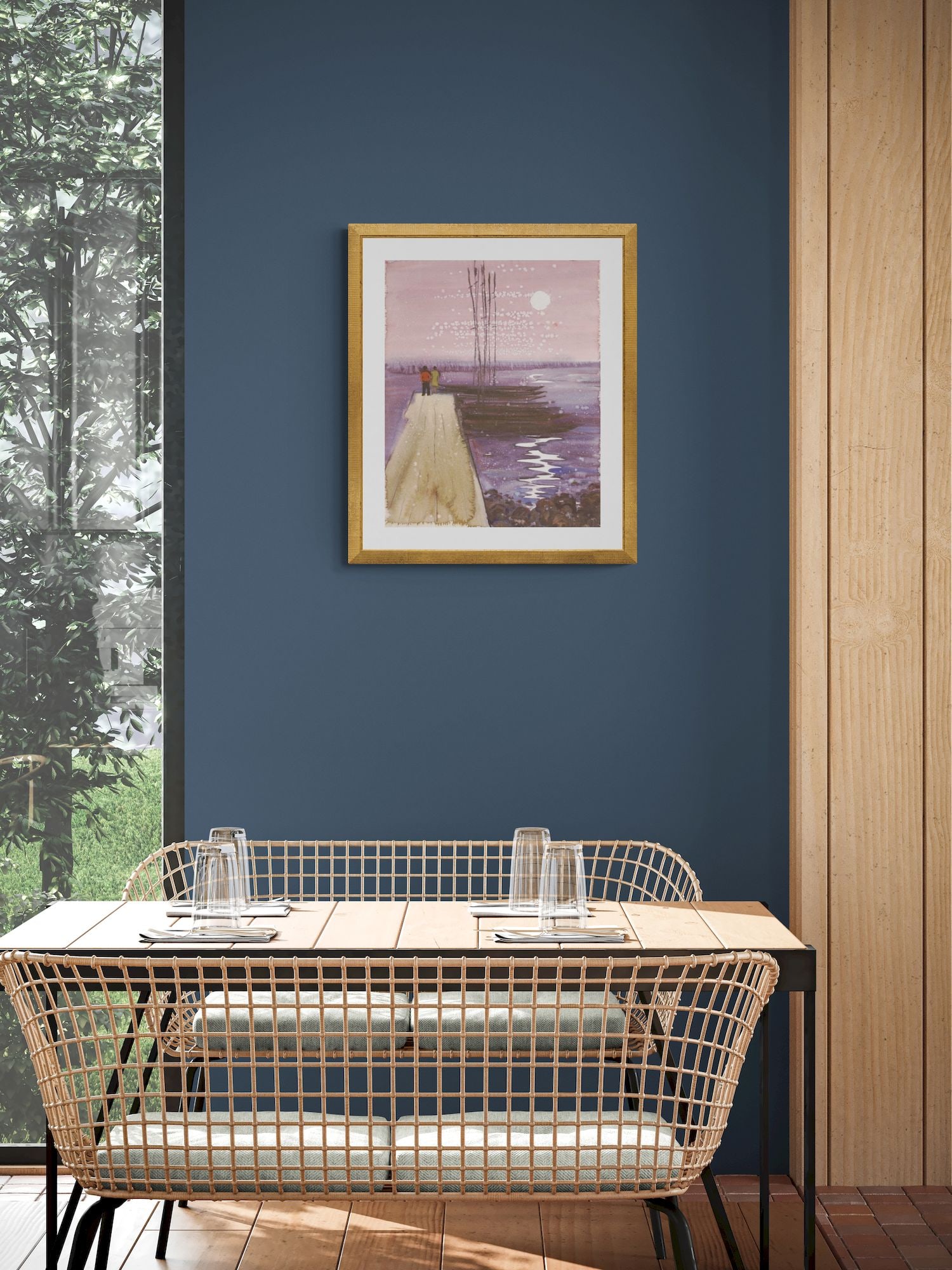 Mynka Olexandr (Ukrainian artist), "Sunset at the sea", watercolor on paper - 2