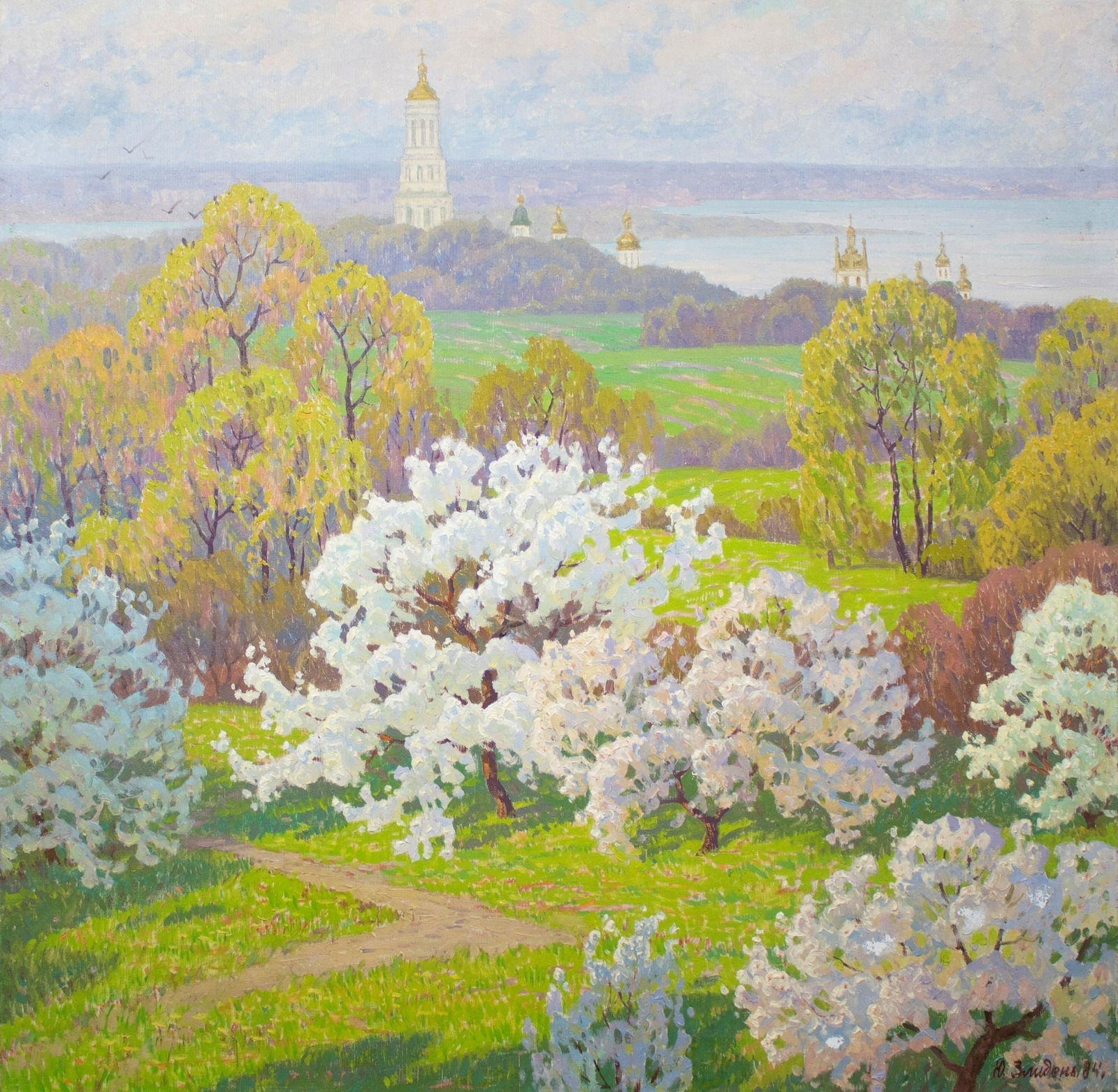 Zlyden Yuryi (Ukrainian artist), "My Kyiv", oil on canvas: Title: Zlyden Yuryi (Ukrainian artist), "My Kyiv", oil on canvas Artist: Zlyden Yuryi Fedorovich Description: ARTIST: Zlyden Yuryi Fedorovich, Ukrainian artist TITLE: "My Kyiv" SIZE: 100 x 100 cm, (39