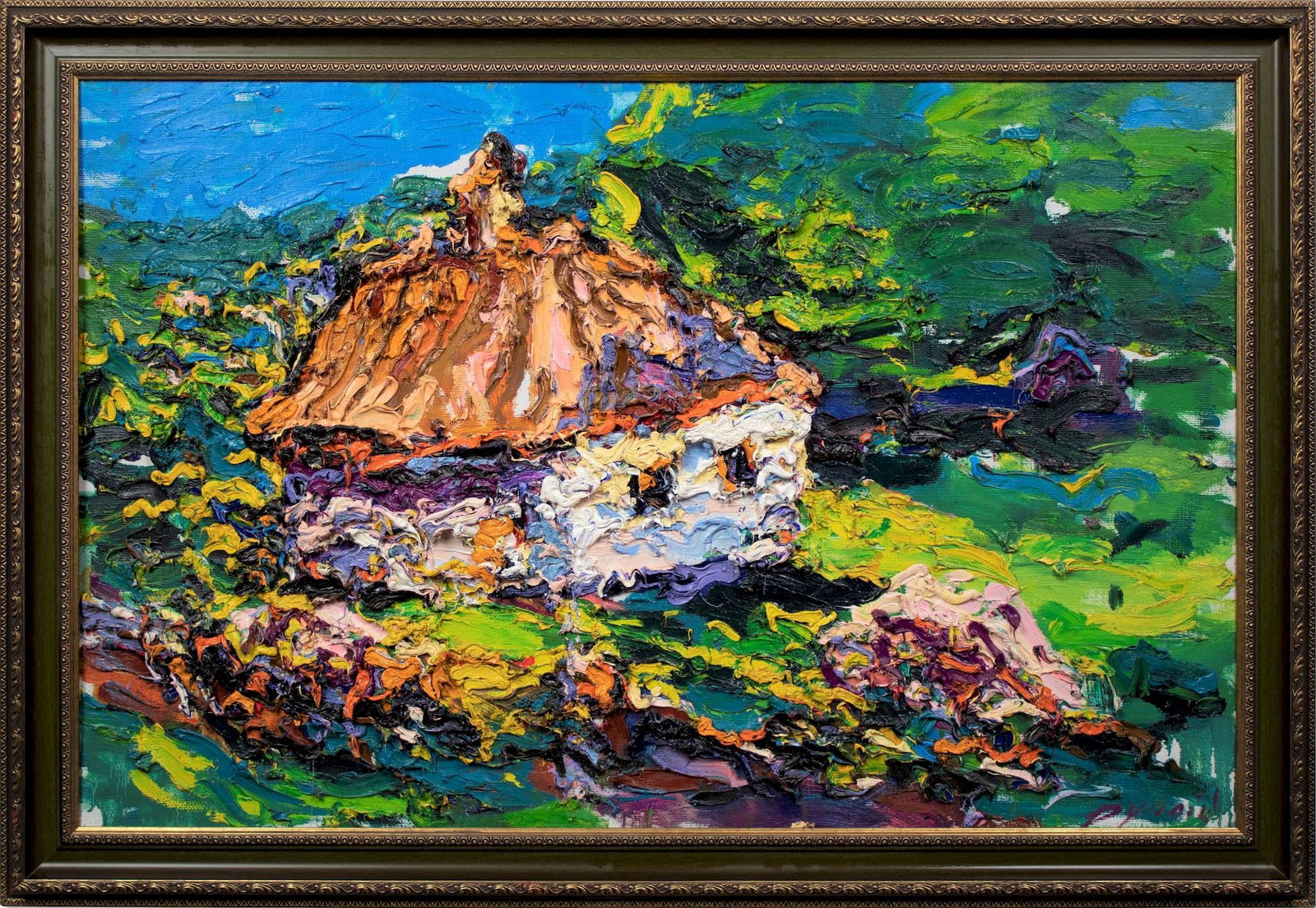 Dupliy Sergiy (Ukrainian artist), "Country house", oil on canvas: Title: Dupliy Sergiy (Ukrainian artist), "Country house", oil on canvas Artist: Dupliy Sergiy Olexandrovich Description: ARTIST: Dupliy Sergiy Olexandrovich, Ukrainian artist TITLE: "Country house" SI