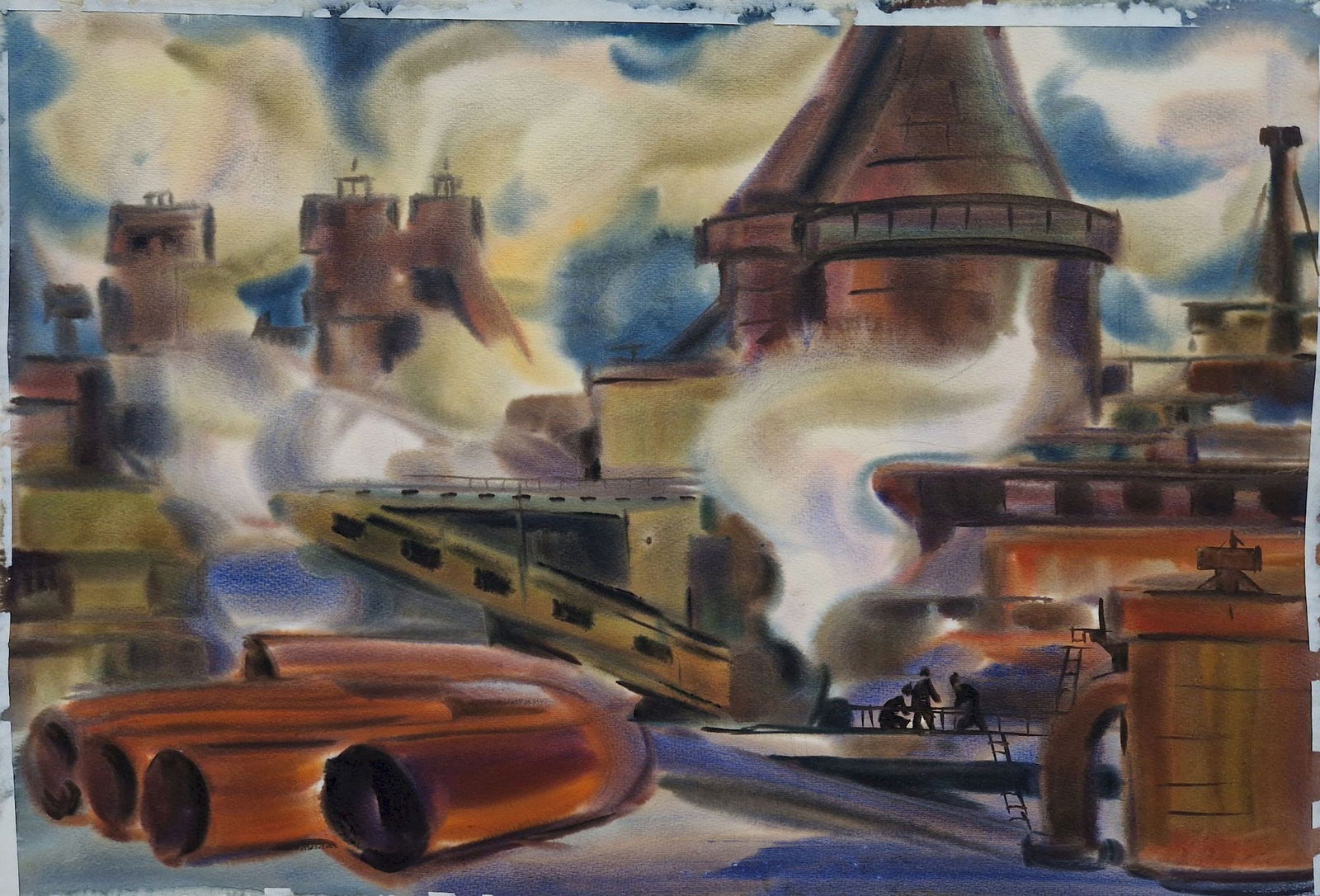 Kirilkov Valentin (Ukrainian artist), "Krivorozhstal" series", watercolor on paper (1 of 2)