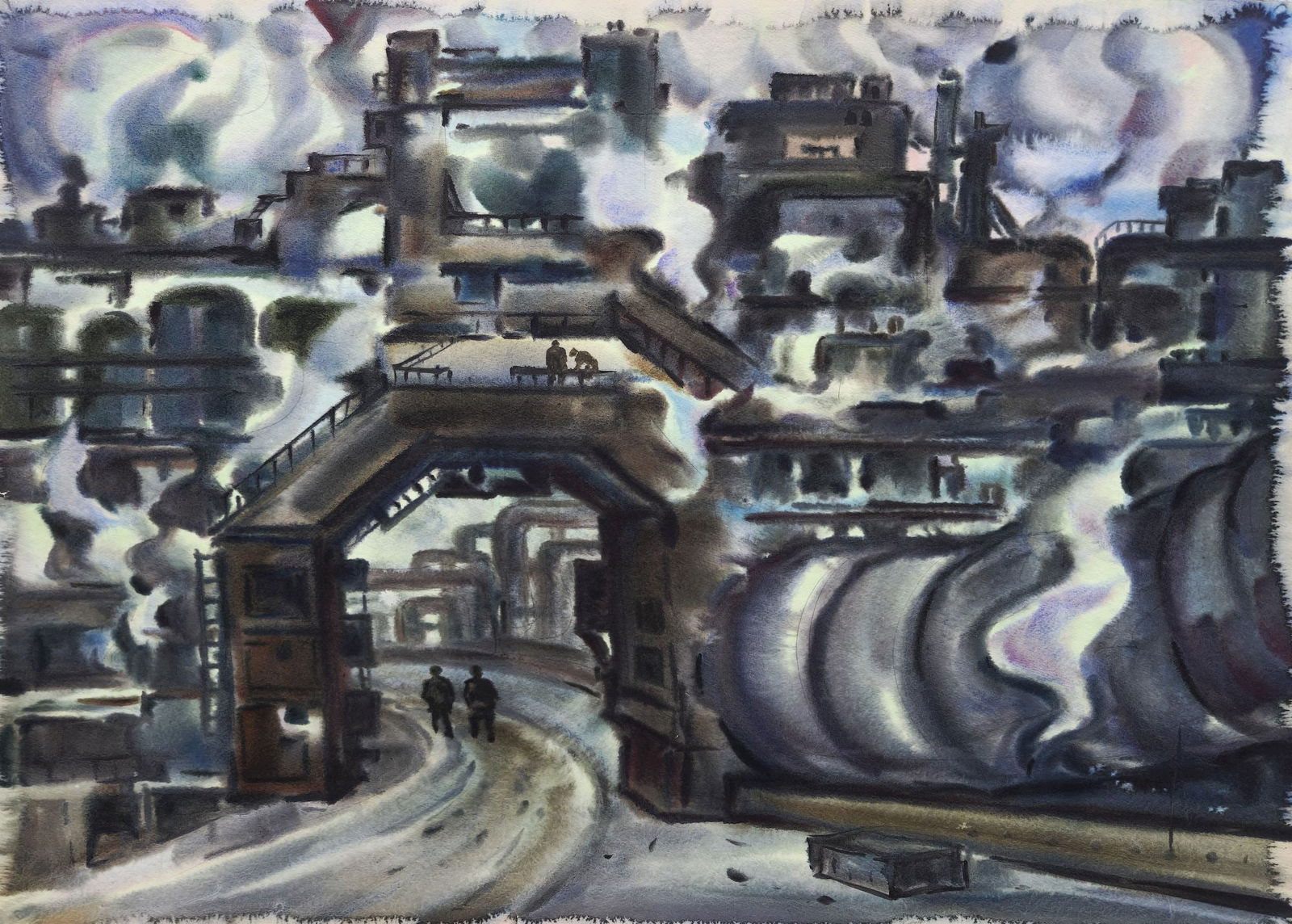 Kirilkov Valentin (Ukrainian artist), "Krivorozhstal" series", watercolor on paper (1 of 2)