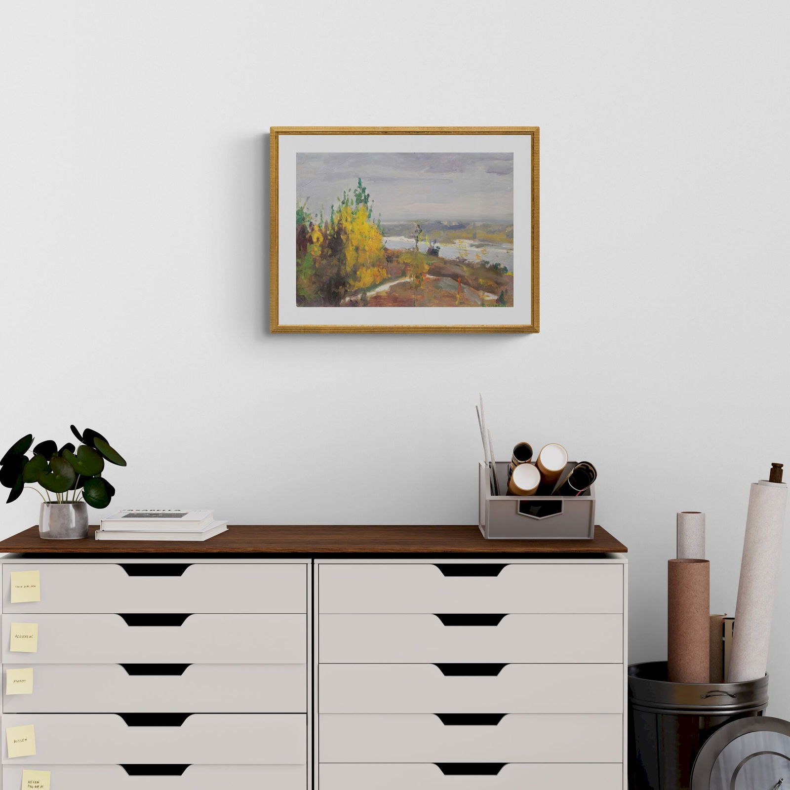 Kruchakov Samuil (Ukrainian artist), "Riverbanks", oil on cardboard - 2