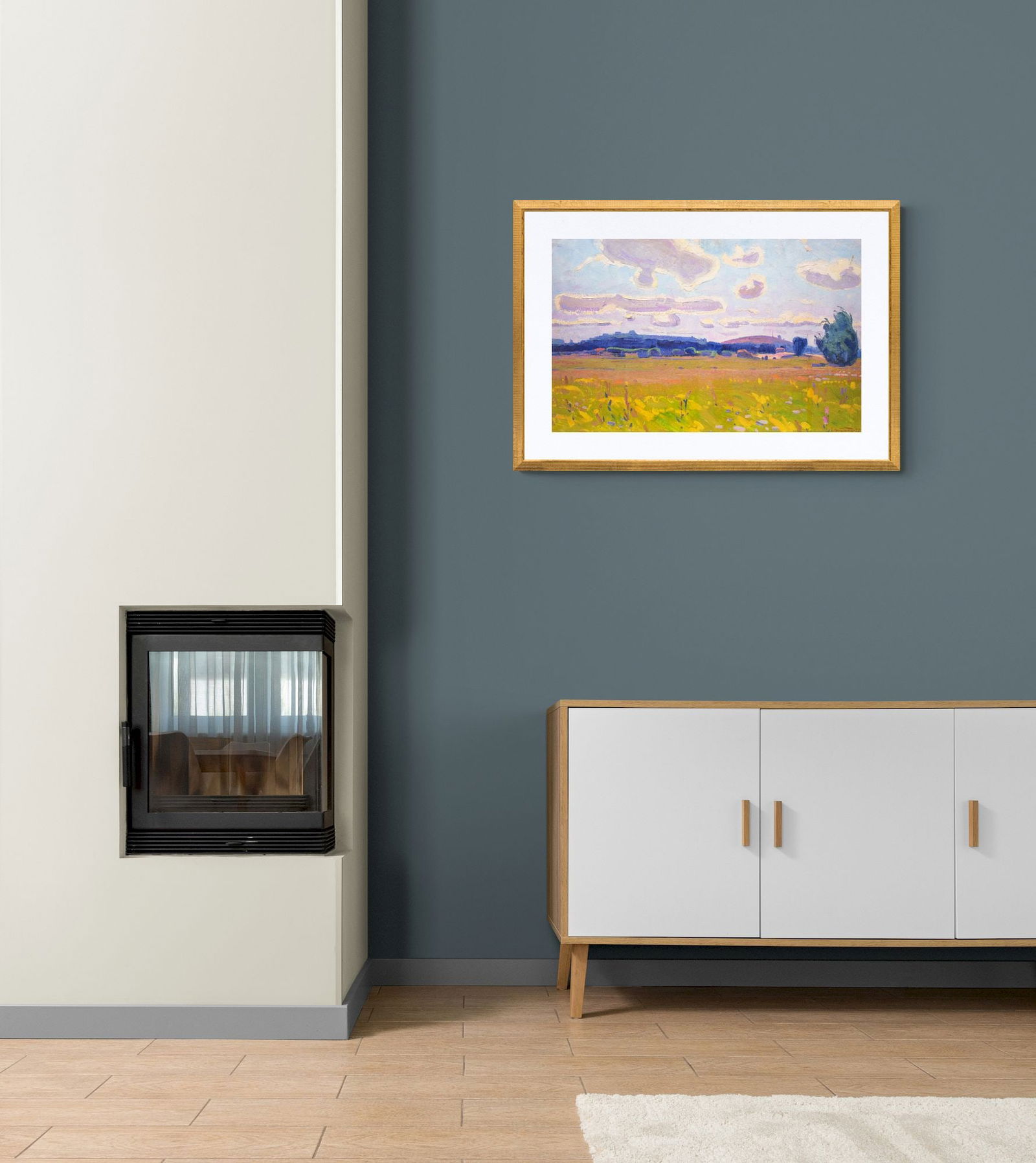 Tyukha Ivan (Ukrainian artist), "Flowering meadow", oil on cardboard - 2