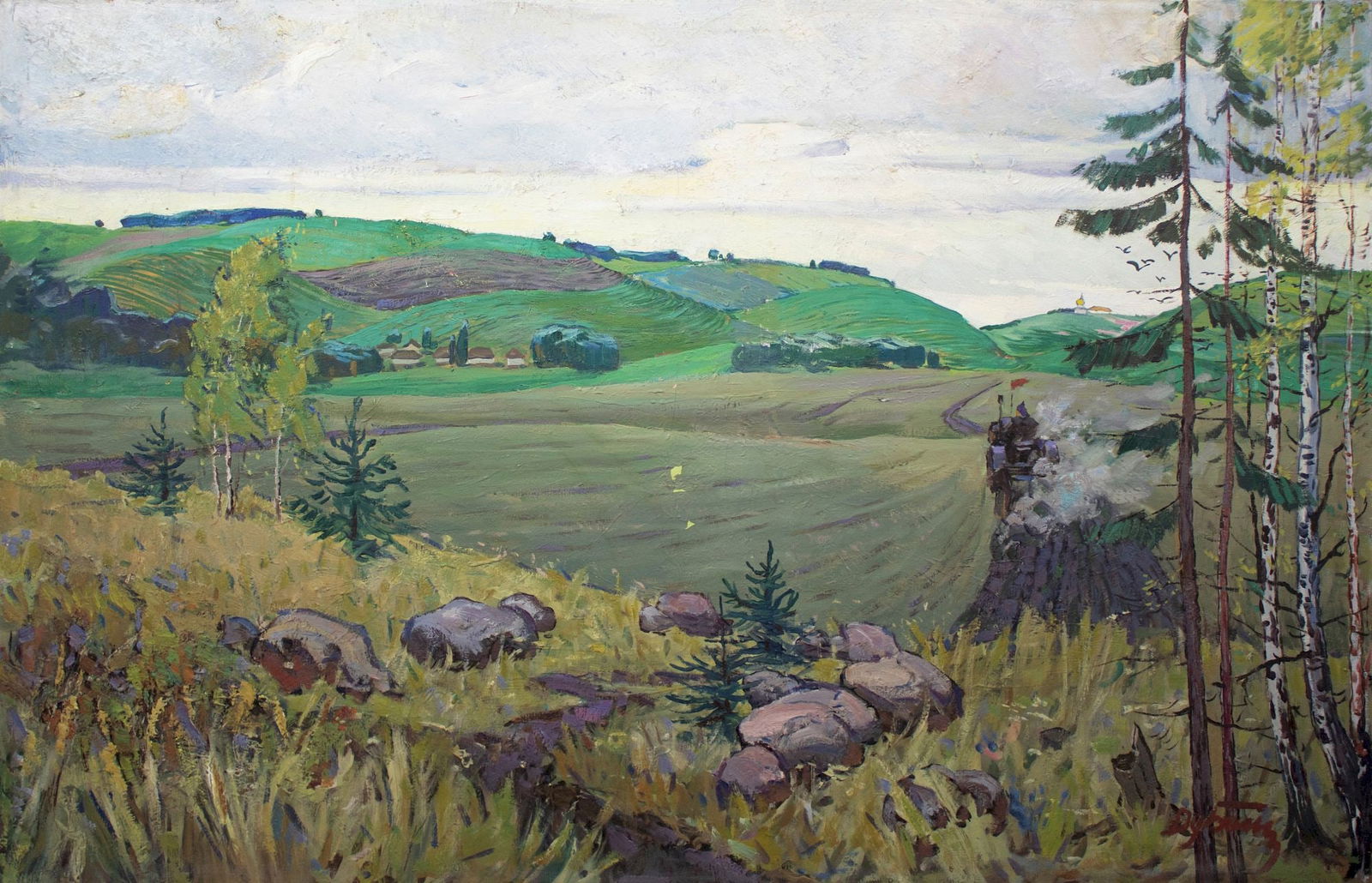 Dubish Ivan (Ukrainian artist), "On the own land", oil on canvas: Title: Dubish Ivan (Ukrainian artist), "On the own land", oil on canvas Artist: Dubish Ivan Ivanovich Description: ARTIST: Dubish Ivan Ivanovich, Ukrainian artist TITLE: "On the own land" SIZE: 100 x