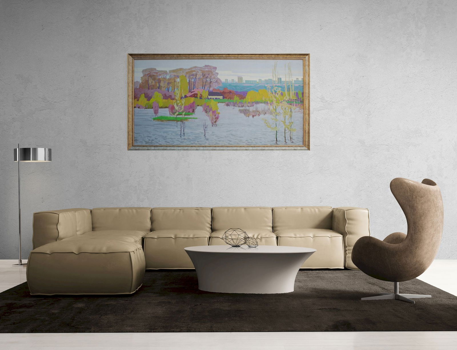 Akinshin Mykhaylo (Ukrainian artist), "Spring flood", tempera on canvas - 2