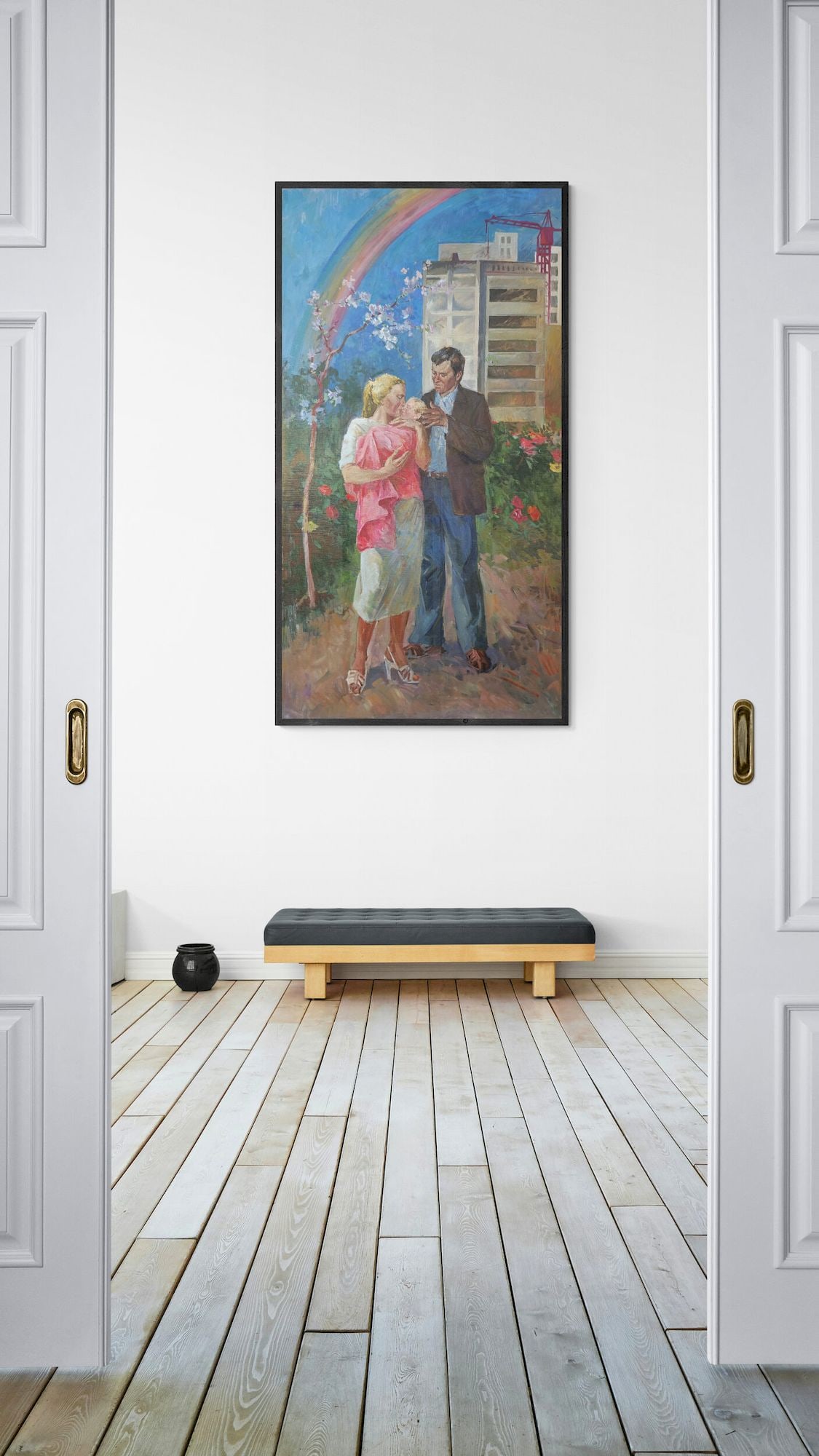 Unidentified (Ukrainian artist), "Settlers", oil on canvas - 2