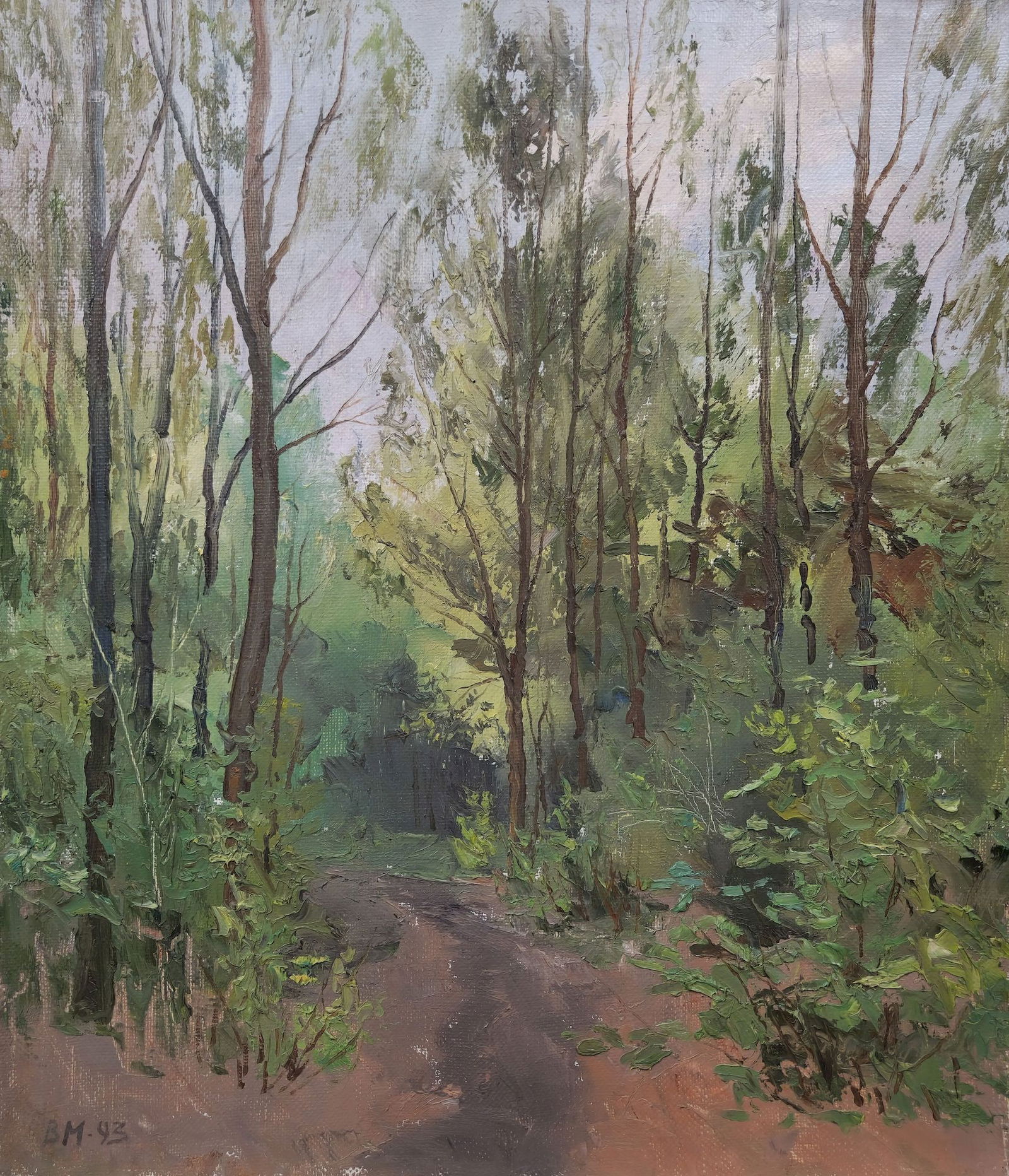 Mishnev Viktor (Ukrainian artist), "Road in the forest", oil on canvas (1 of 4)