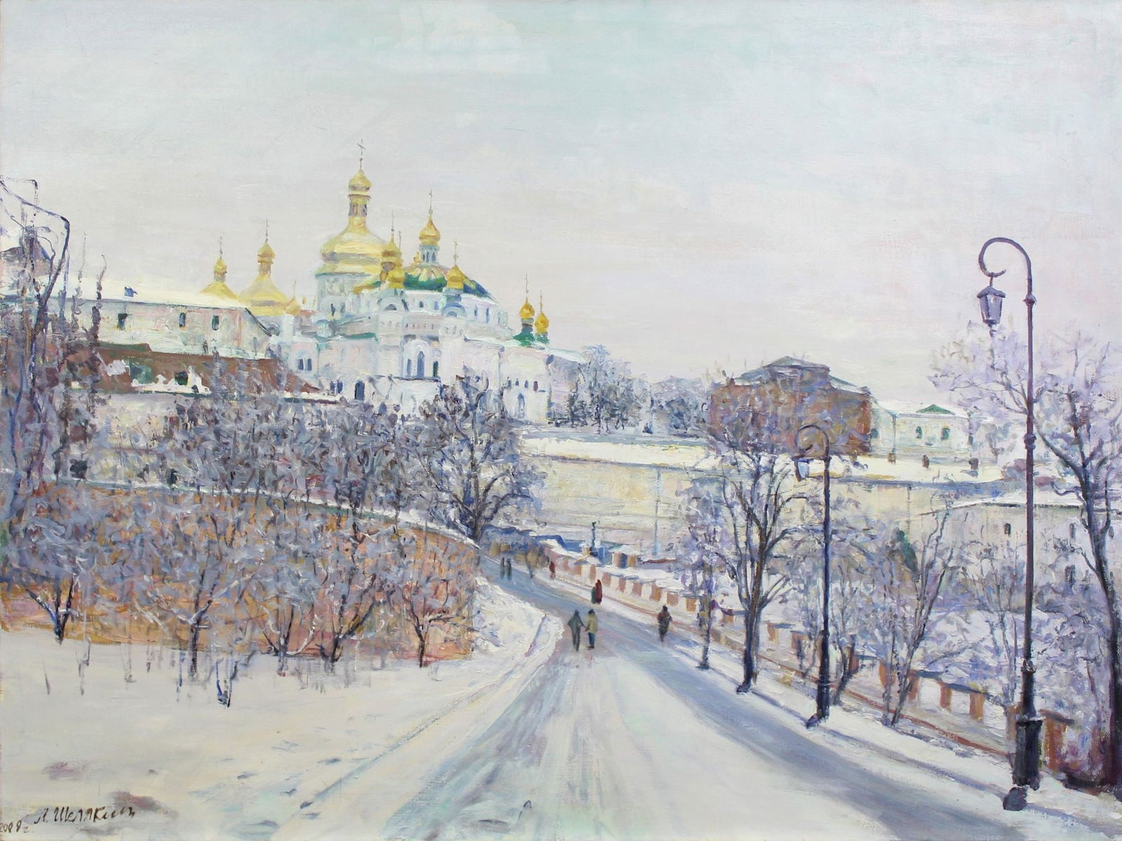 Shelyakin Leonid (Ukrainian artist), "Lavra in winter", oil on canvas: Title: Shelyakin Leonid (Ukrainian artist), "Lavra in winter", oil on canvas Artist: Shelyakin Leonid Ivanovich Description: ARTIST: Shelyakin Leonid Ivanovich, Ukrainian artist TITLE: "Lavra in winte