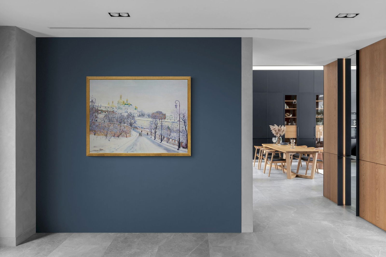 Shelyakin Leonid (Ukrainian artist), "Lavra in winter", oil on canvas - 2